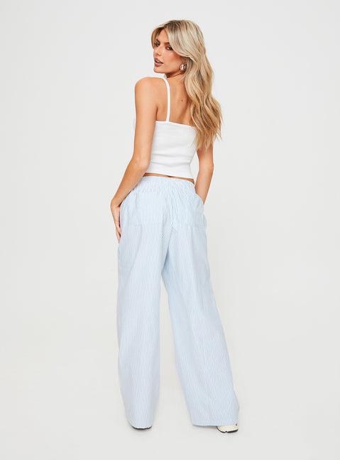 Beach House Pants Blue Stripe Product Image