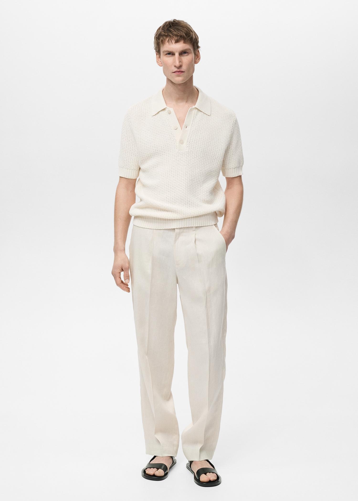 100% linen pleated pants - Men | MANGO USA Product Image