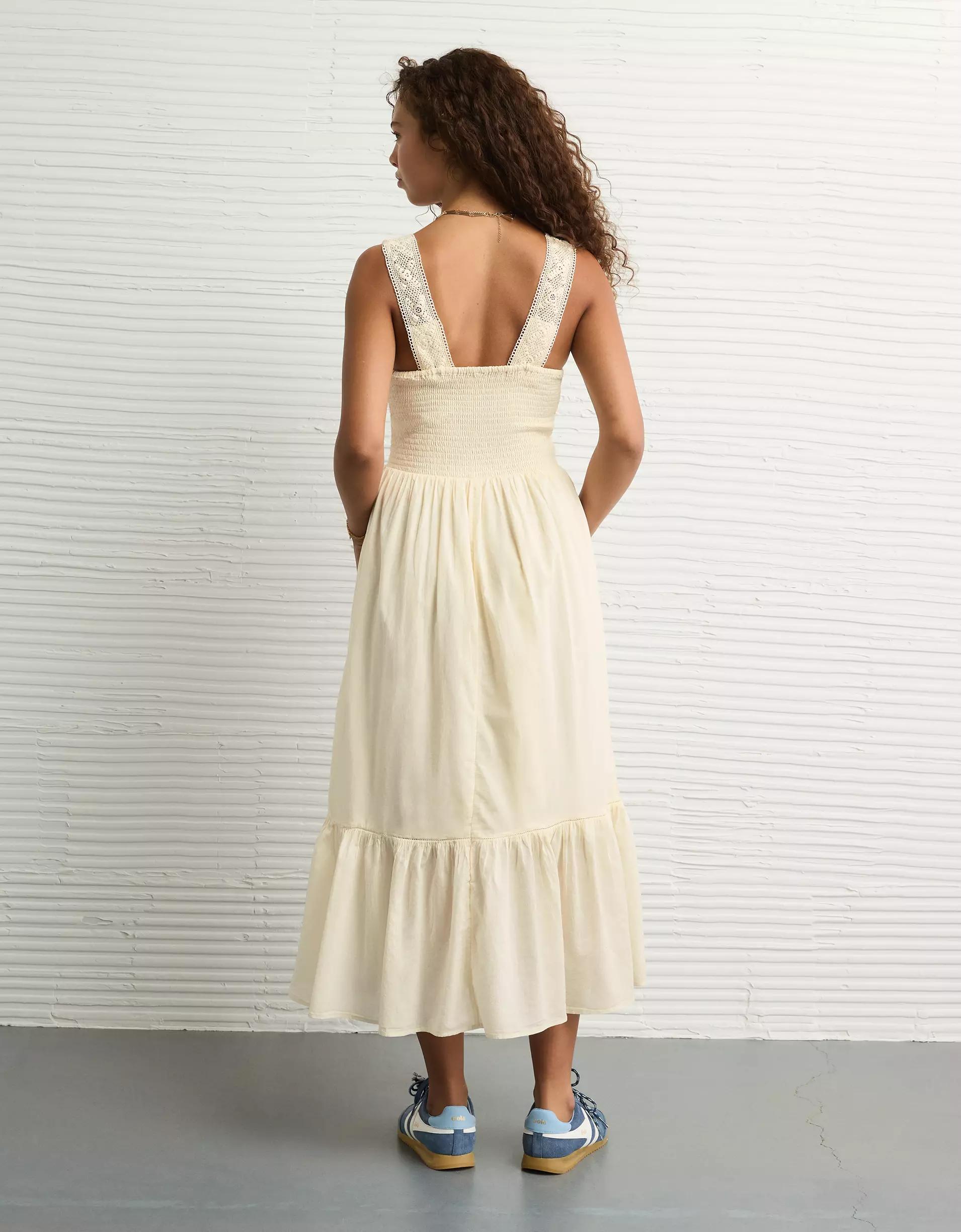 AE Catie Corset Crochet Midi Dress Product Image