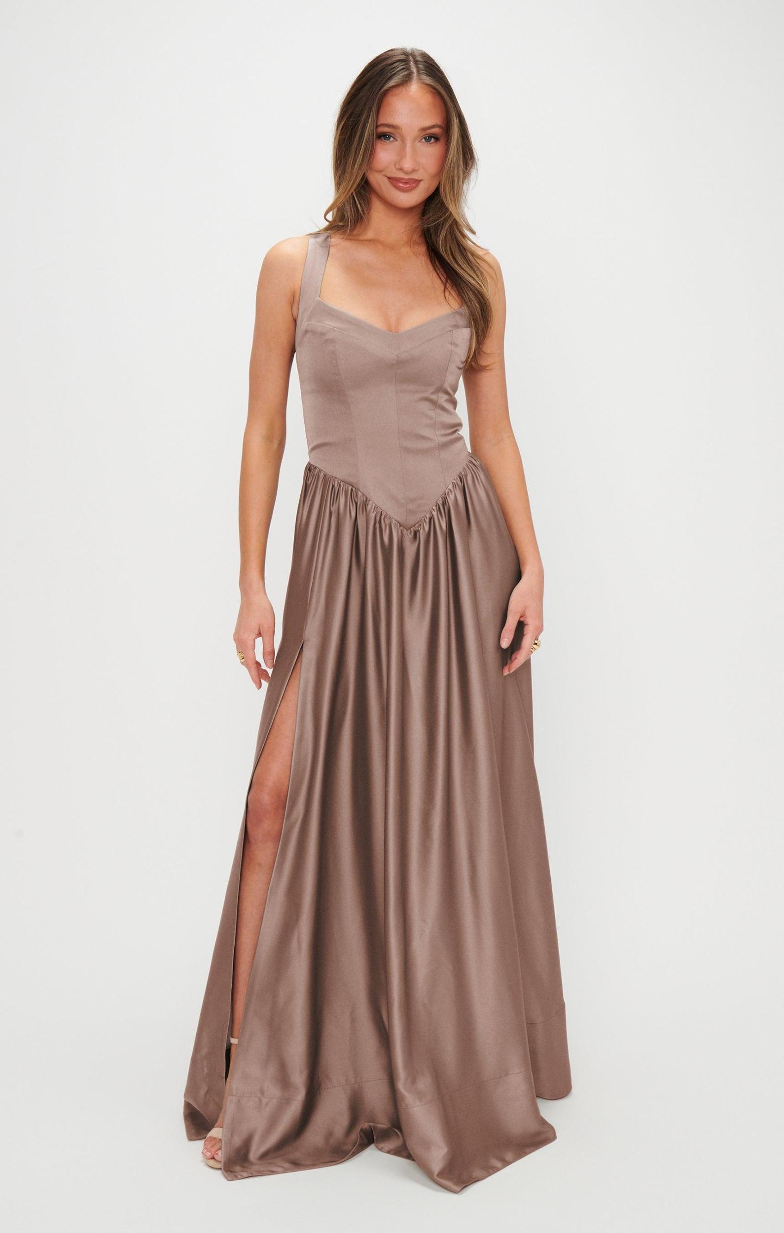 Abigail Maxi Dress ~ Dune Luxe Satin Product Image