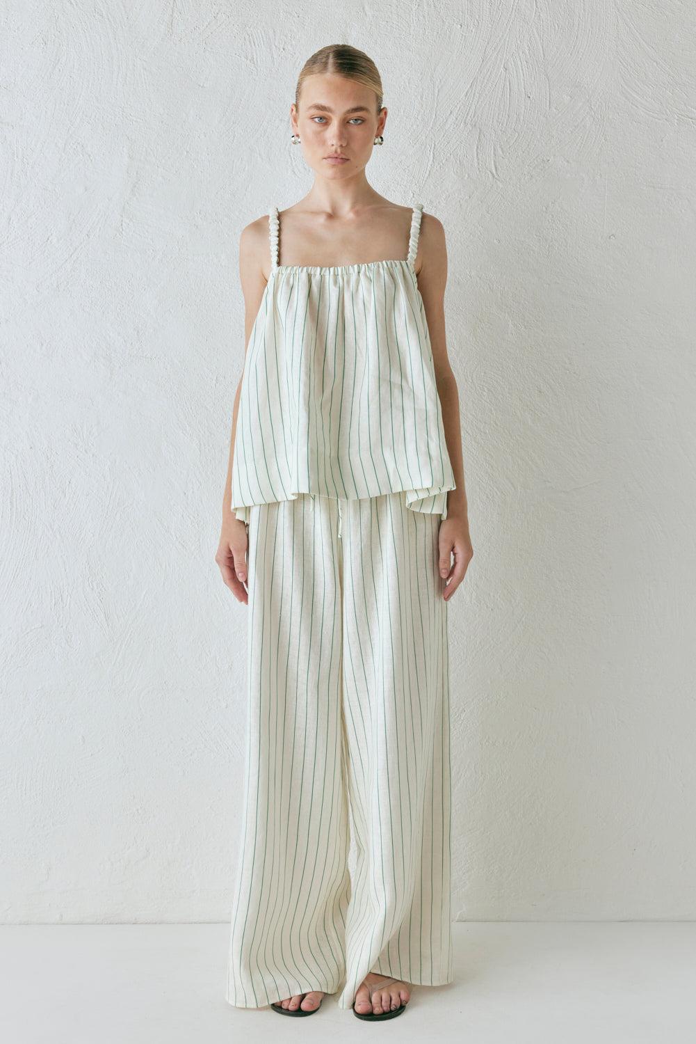 Raya Linen Pants Stripe Product Image