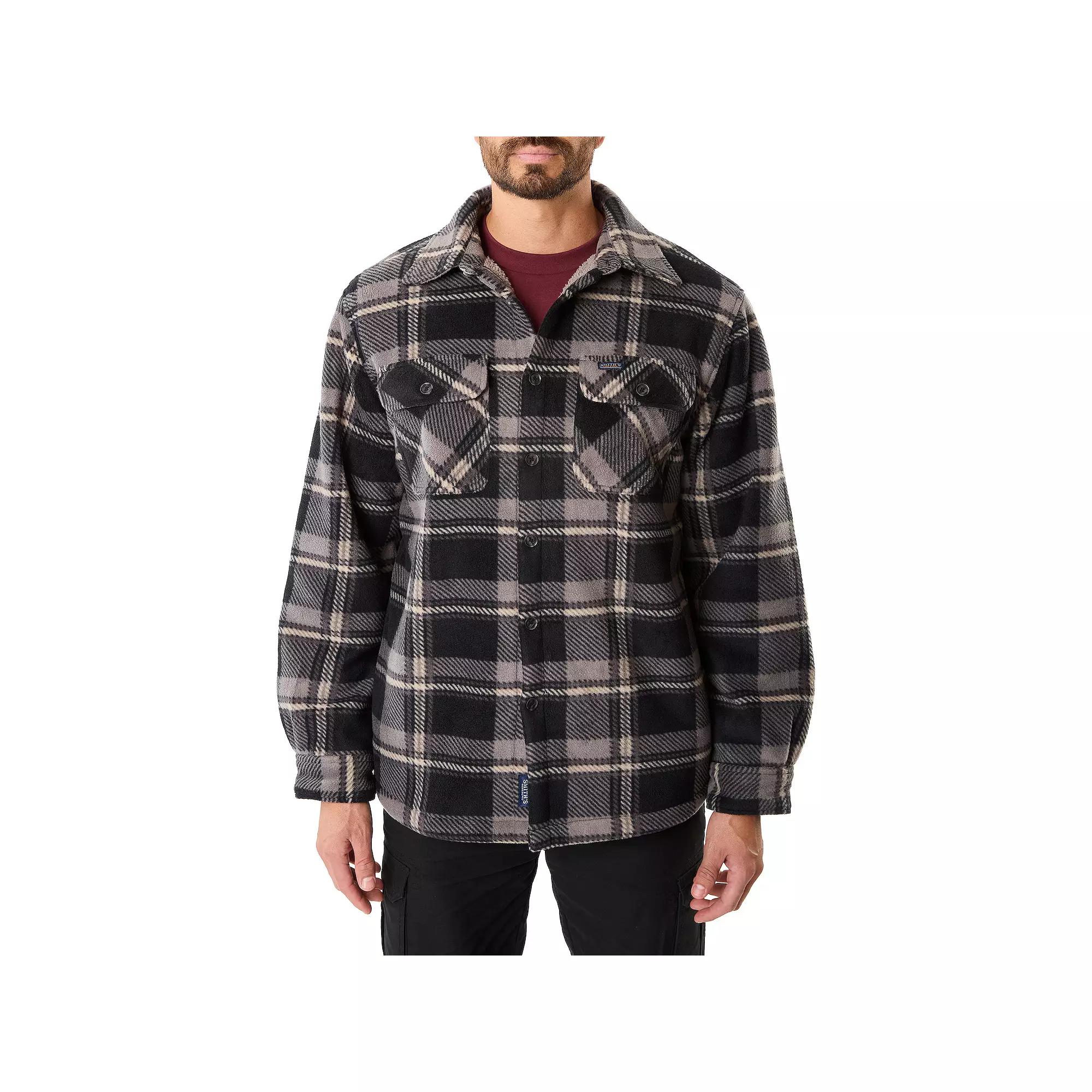 Mens Smiths Workwear Sherpa-Lined Plaid Microfleece Shirt Jacket Product Image