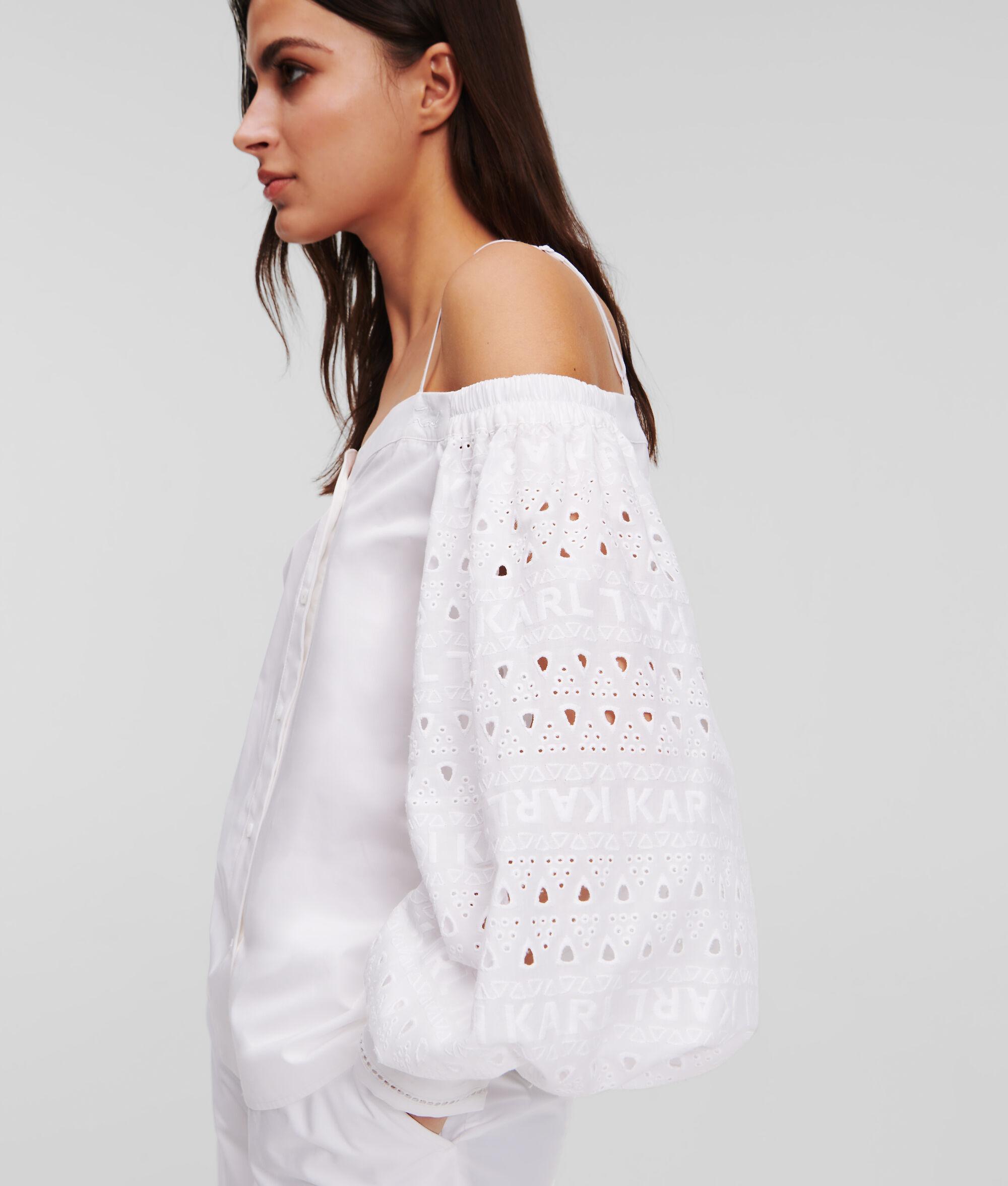 BRODERIE ANGLAISE OFF-SHOULDER SHIRT Product Image
