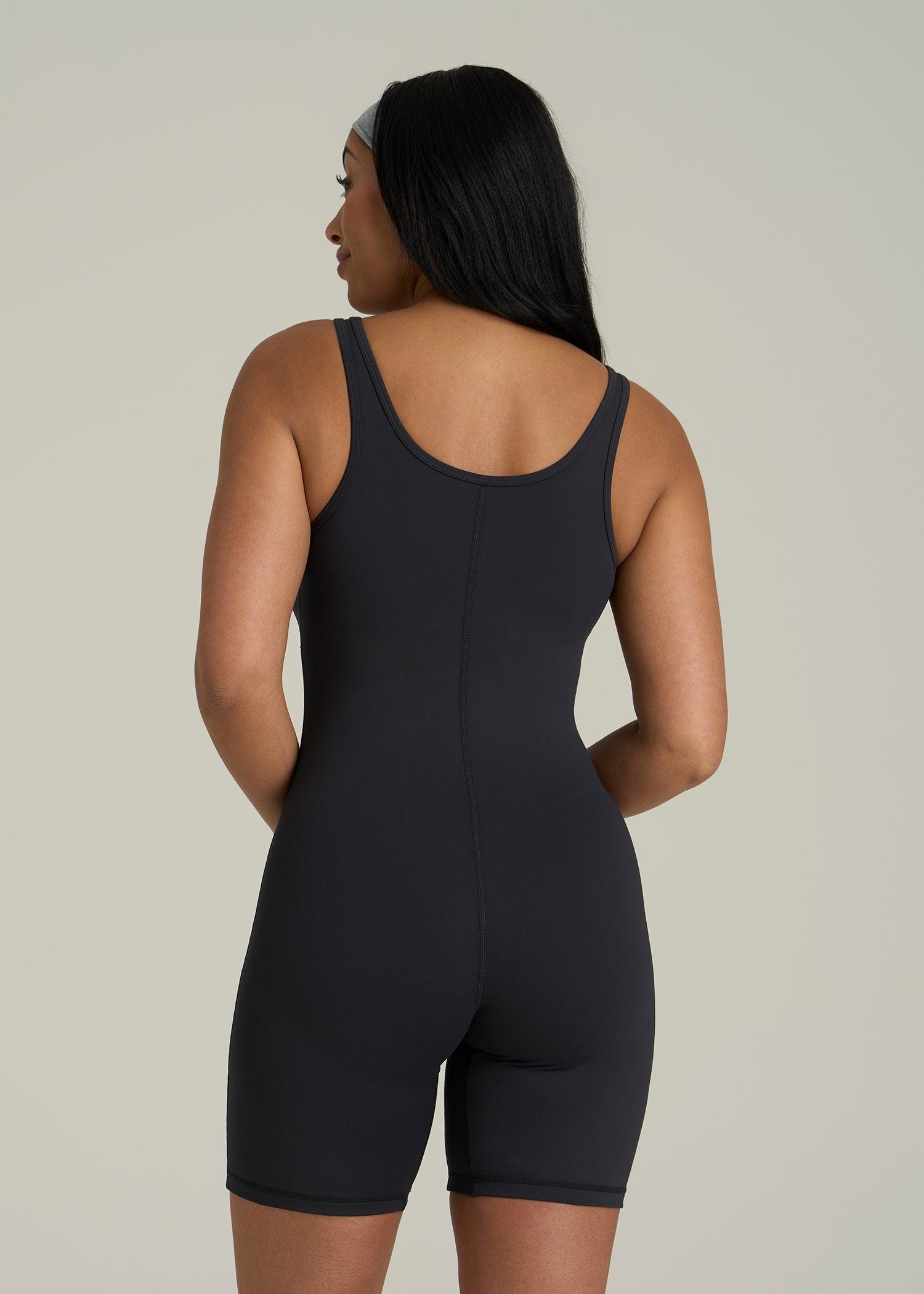 Balance Scoopneck Romper for Tall Women in Black Female Product Image
