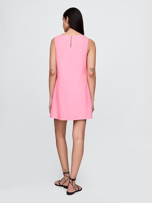Linen-Blend Mini Shift Dress Product Image