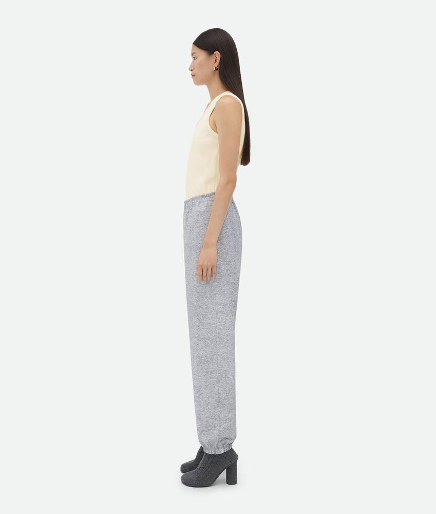 Women's Printed Leather Jersey Jogger Trousers in Light grey melange Product Image