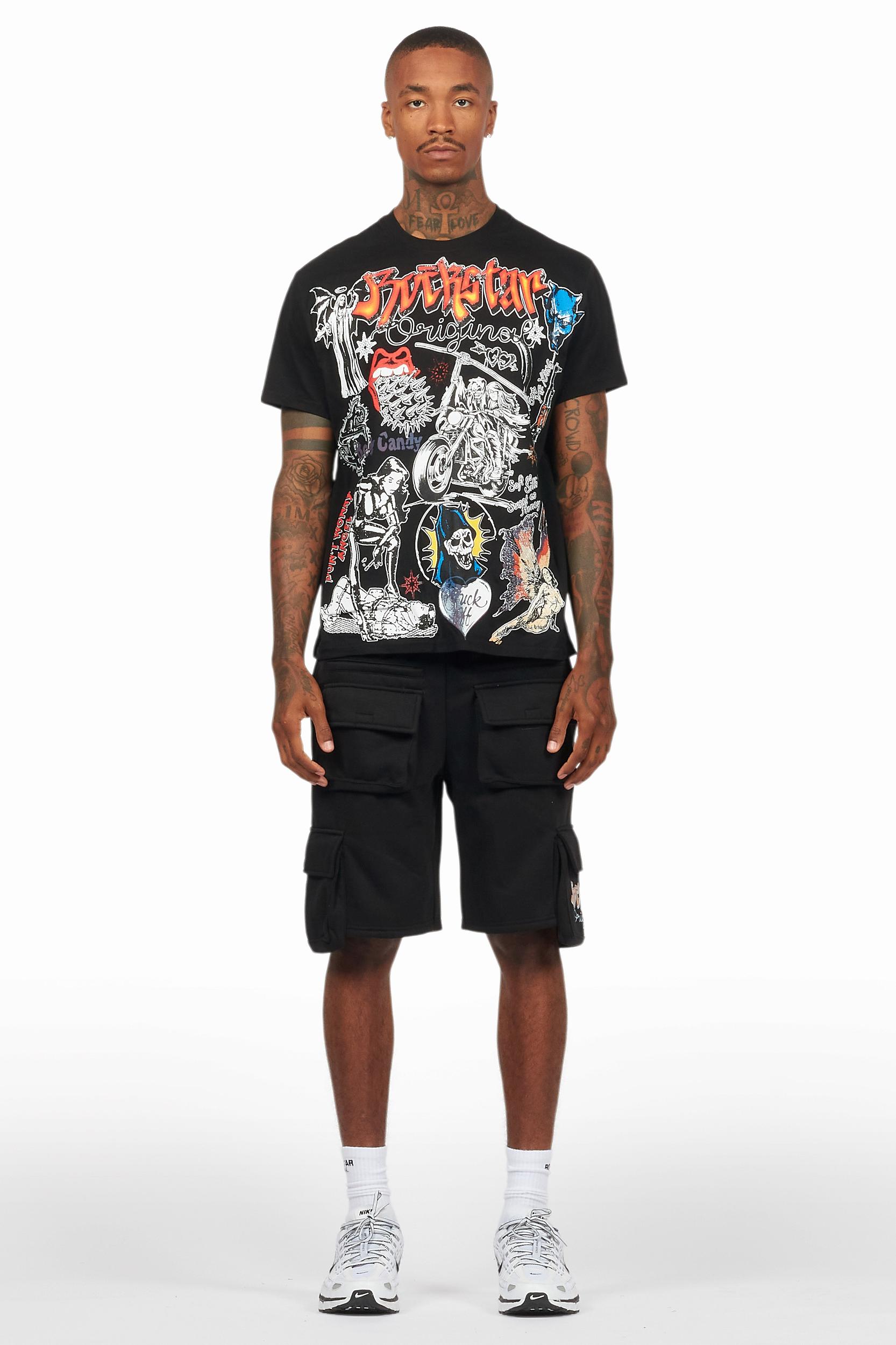 Shoota Black/Red Short Set Male Product Image