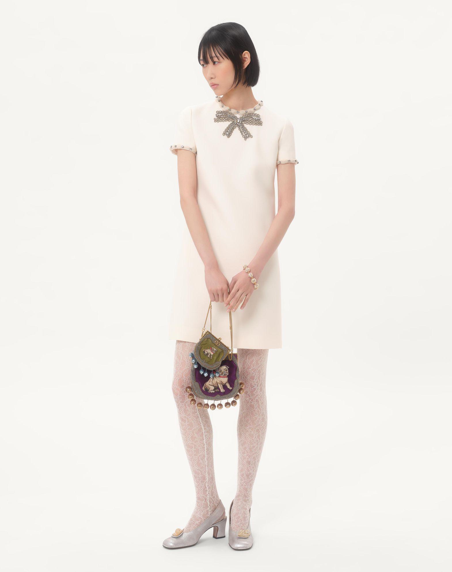 Embroidered Crepe Couture Short Dress Product Image