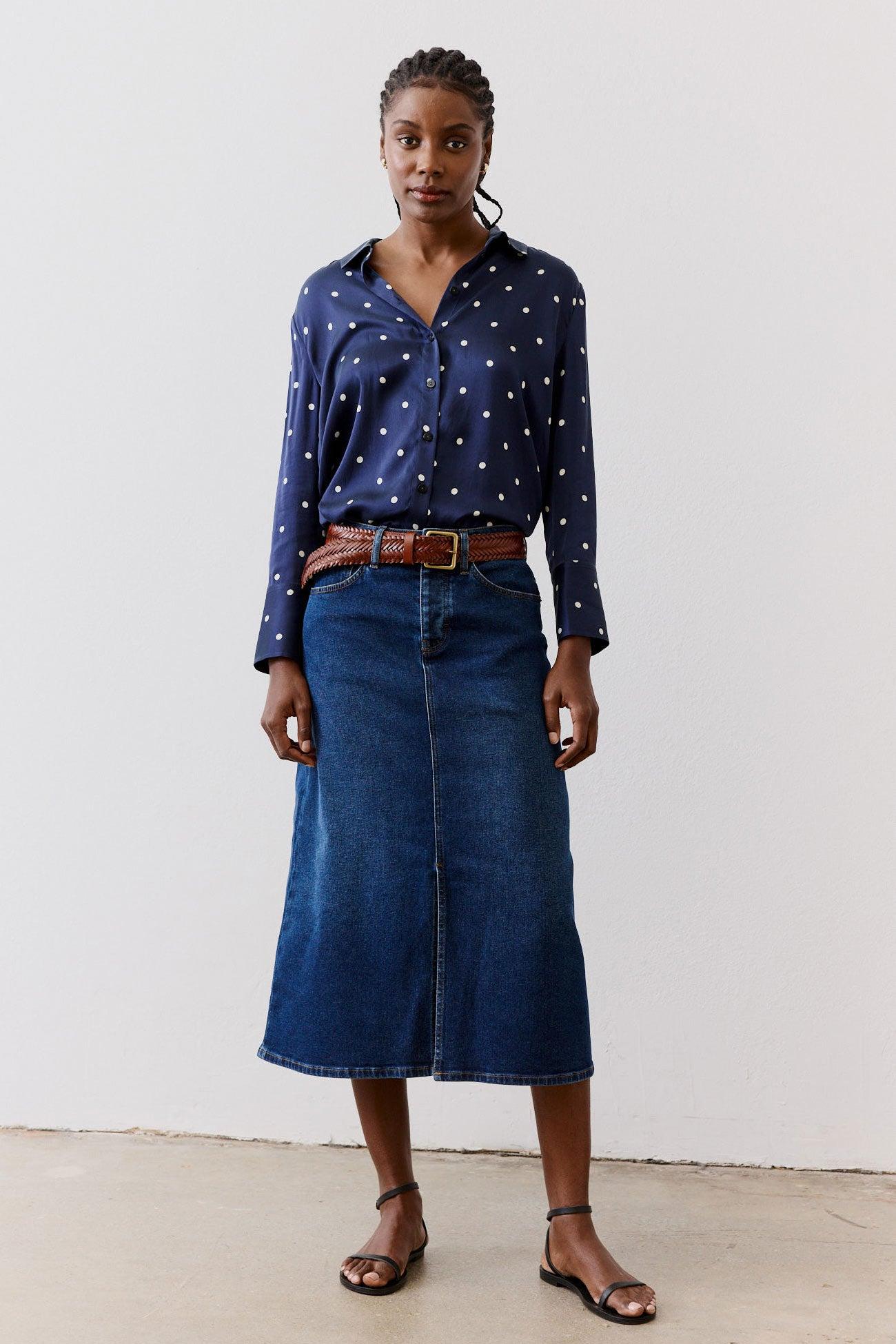 Shift Your Gaze Silk Button Down Blouse Product Image