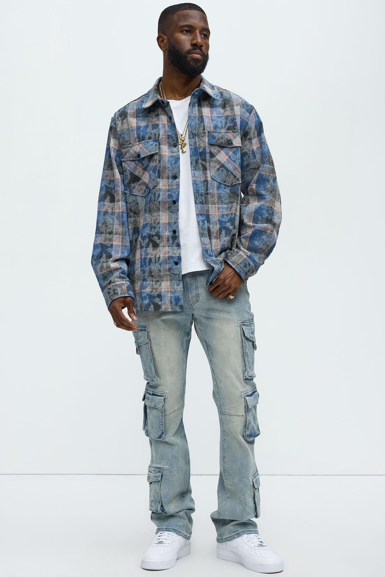 Bidding Skinny Flare Cargo Jeans - Light Wash Product Image