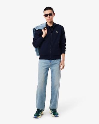 Men's Zip-Up High-Neck Fleece Sweatshirt Product Image