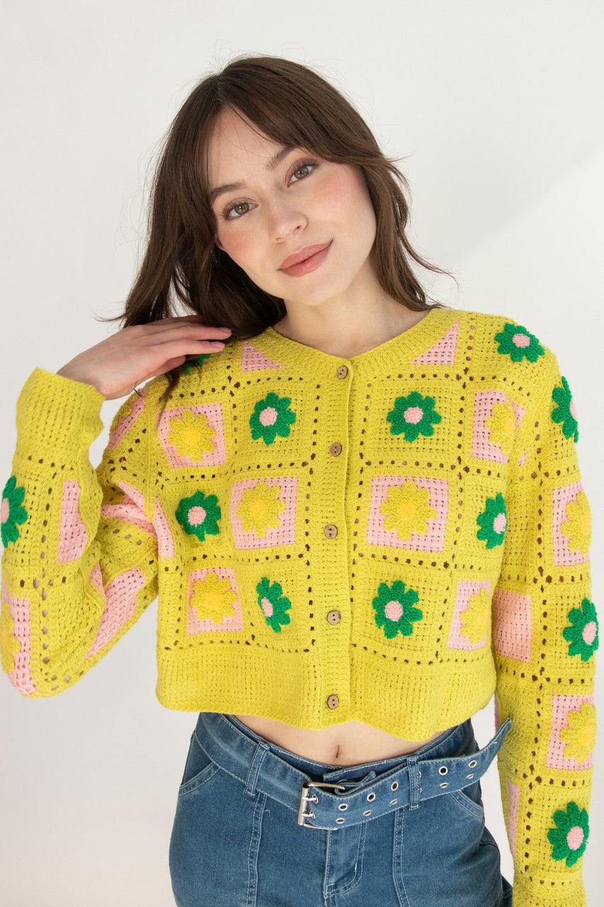 Flower Crochet Cardigan Product Image