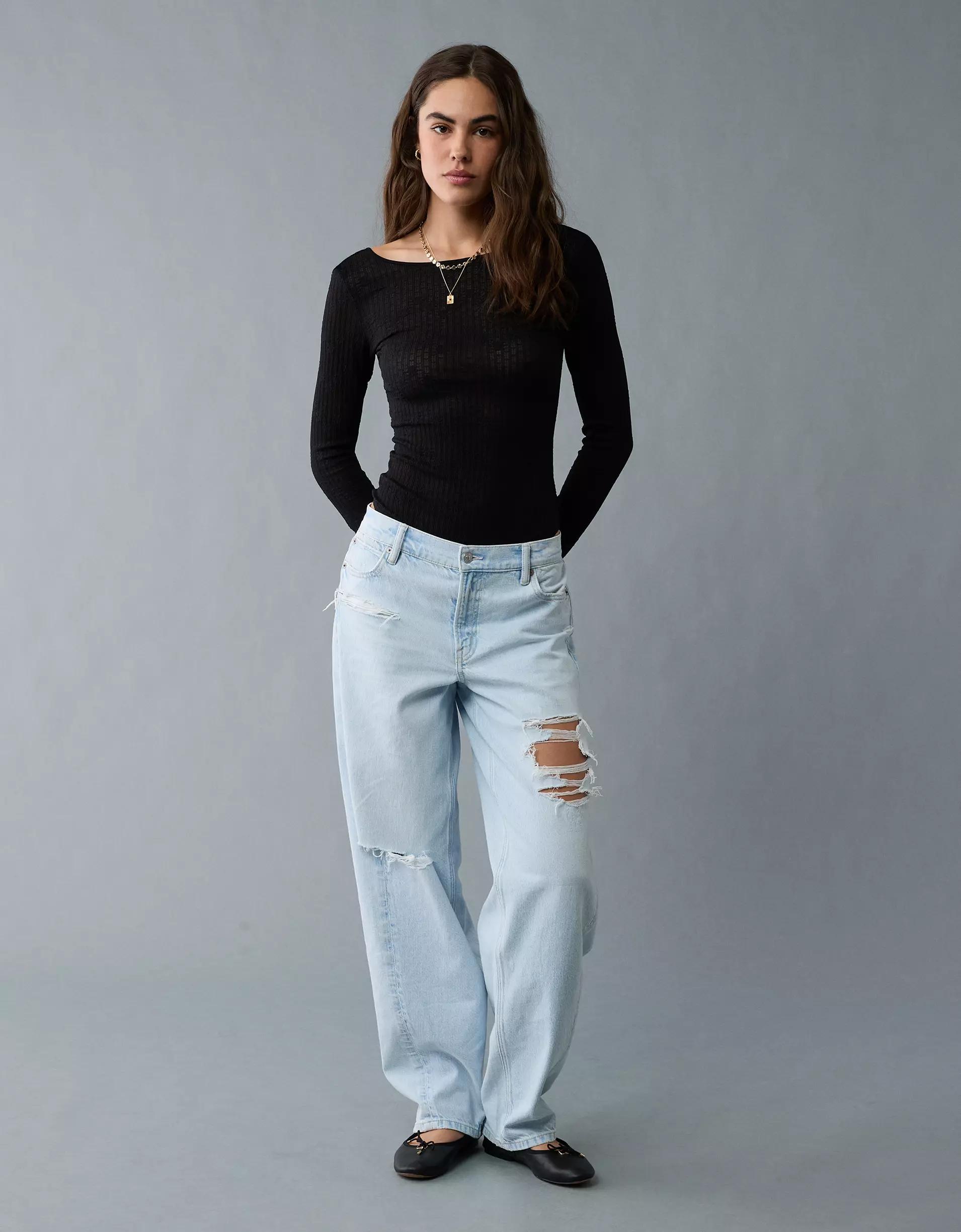 AE Long-Sleeve Lace Bodysuit Product Image