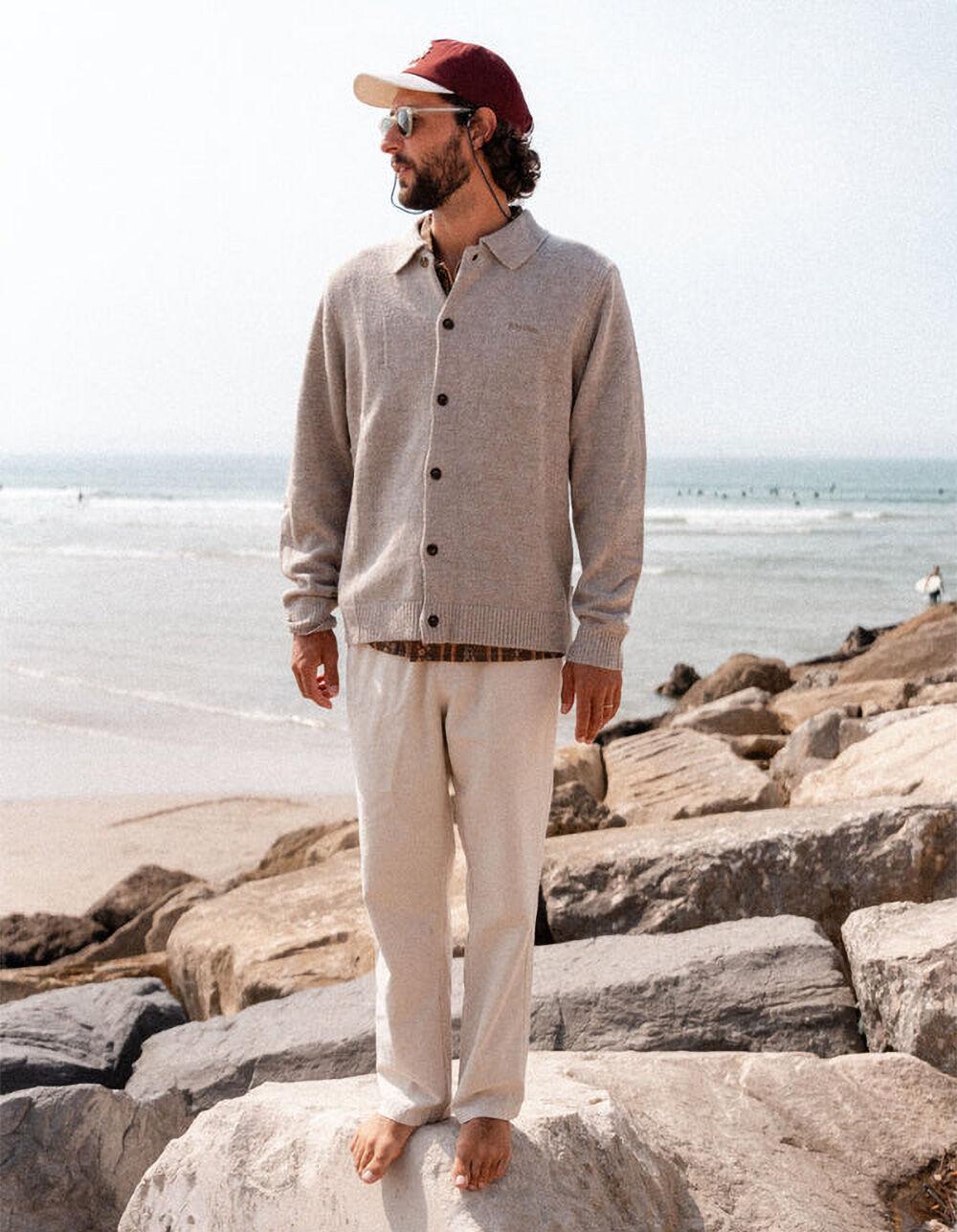 RHYTHM Mohair Mens Button Up Shirt - NATURAL Product Image