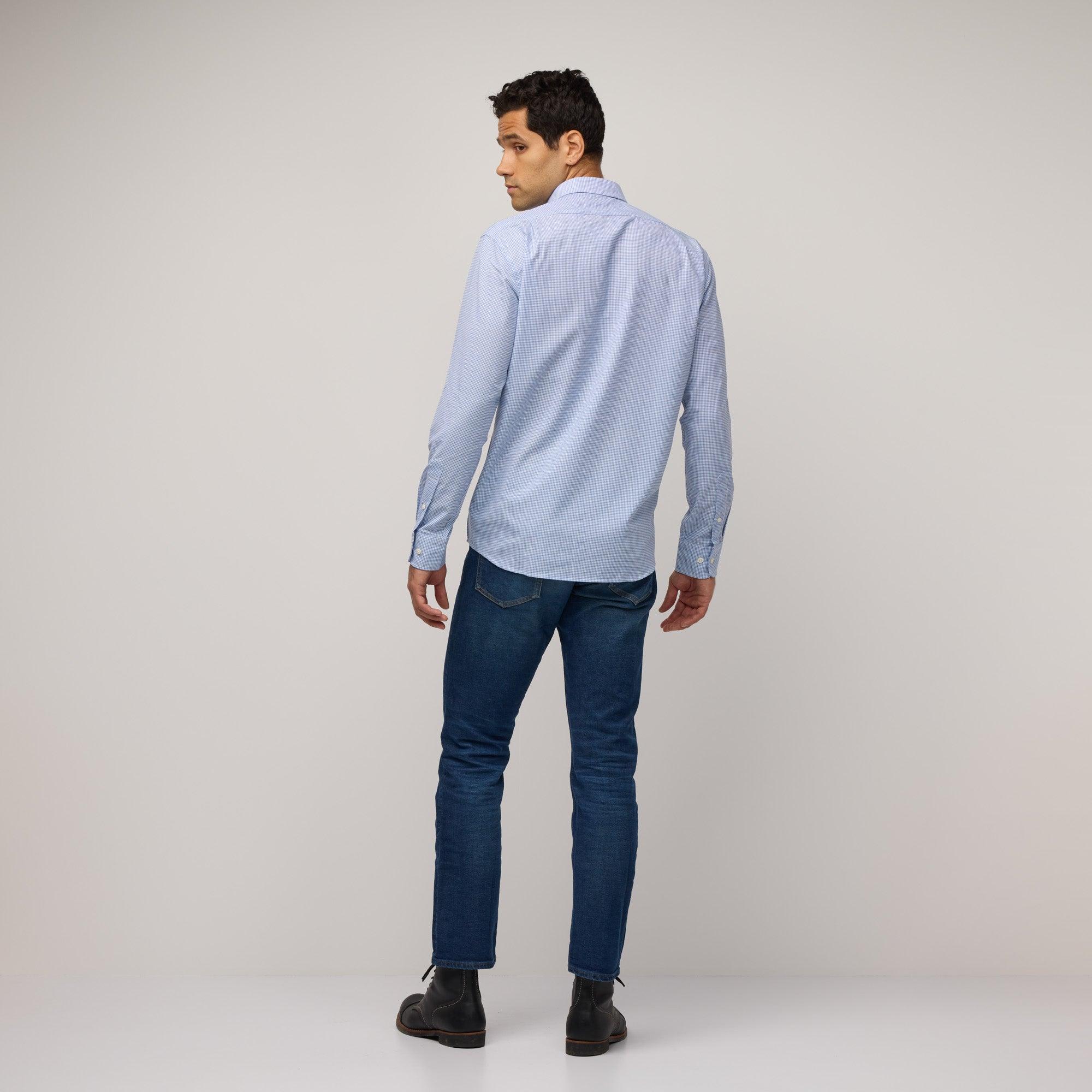 Merino Wool Dress Shirt | Blue Check Product Image
