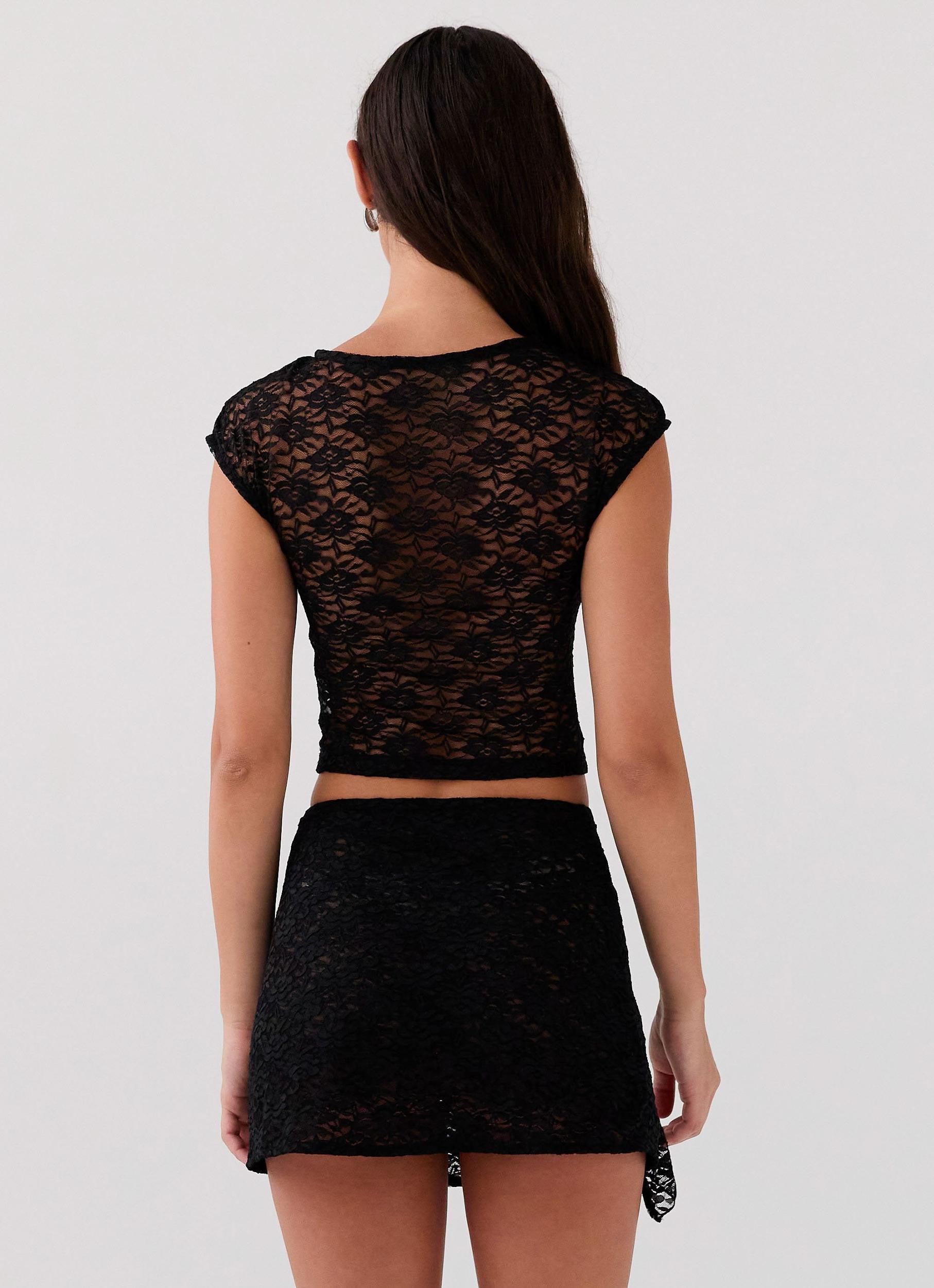 Tiffany Lace Top - Black Product Image