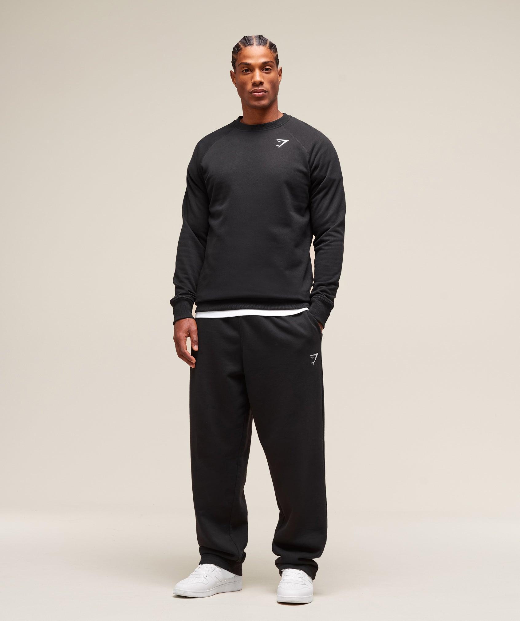 Gymshark Crest Sweatshirt - Black Male Product Image