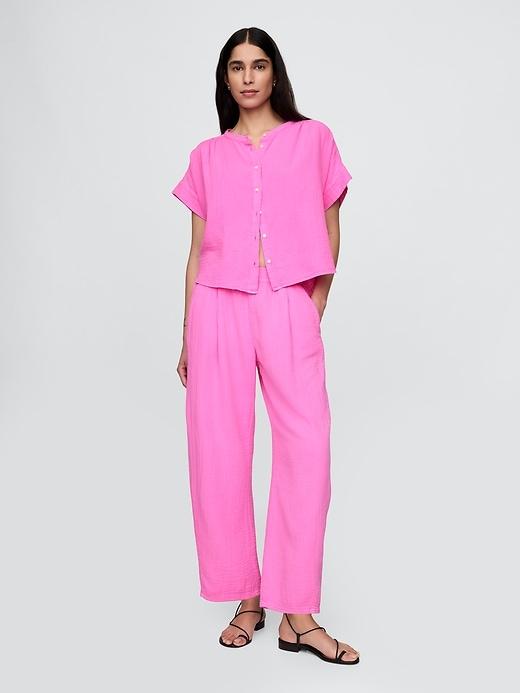 Cotton Gauze Easy Barrel Pants Product Image