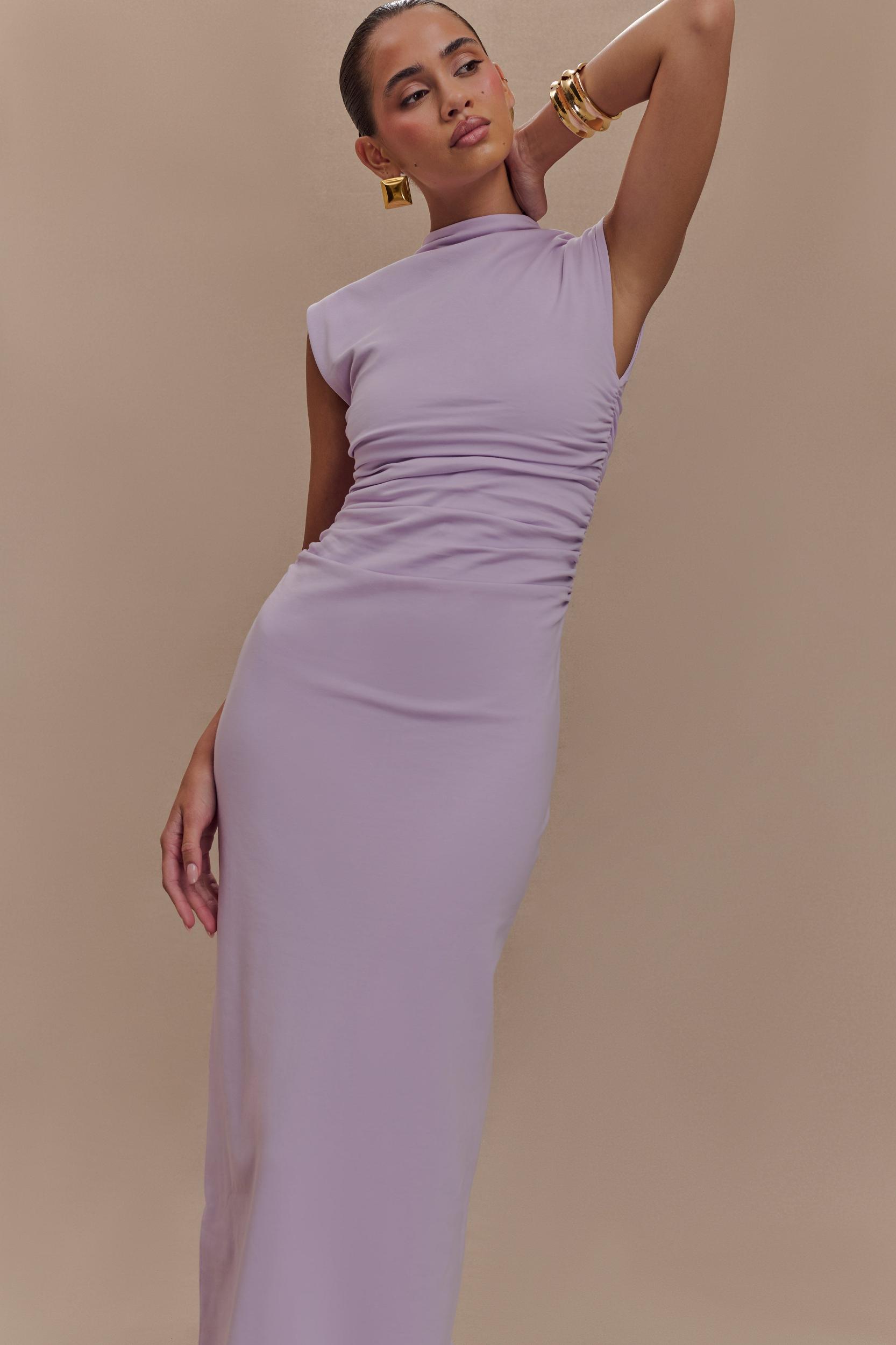 Elliot High Neck Sleeveless Maxi Dress - Lilac Product Image