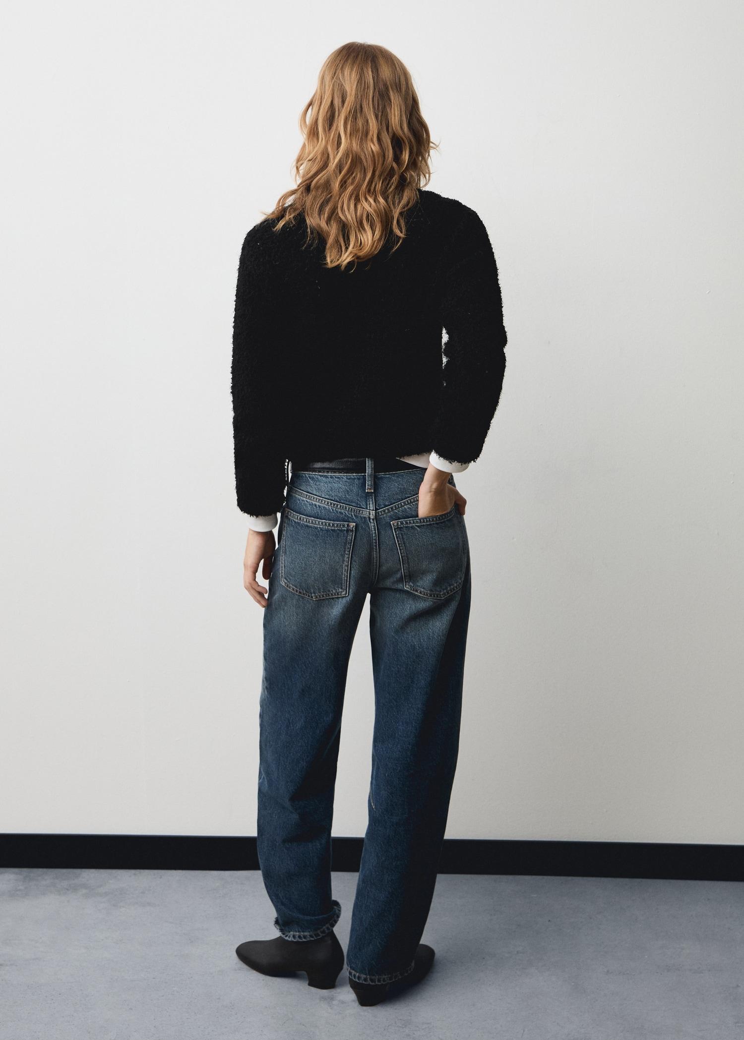 Fur-effect knitted sweater - Women | MANGO USA Product Image