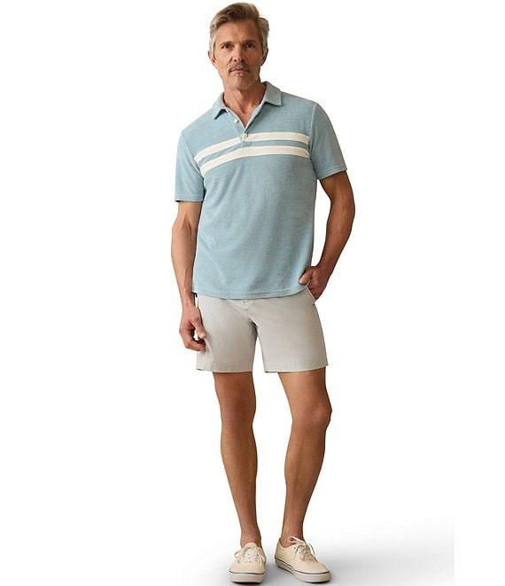 Faherty Surf Stripe Terry Cloth Short Sleeve Polo Shirt Product Image