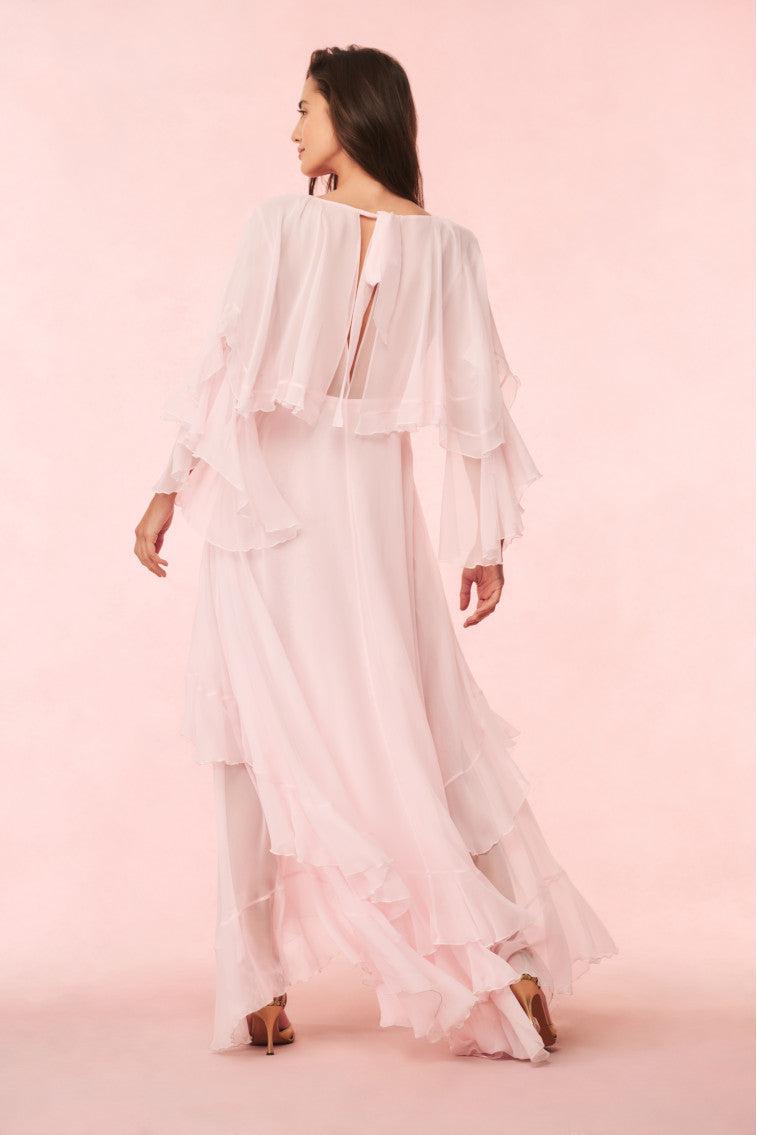 Collia Silk Maxi Dress - PALE PINK Product Image