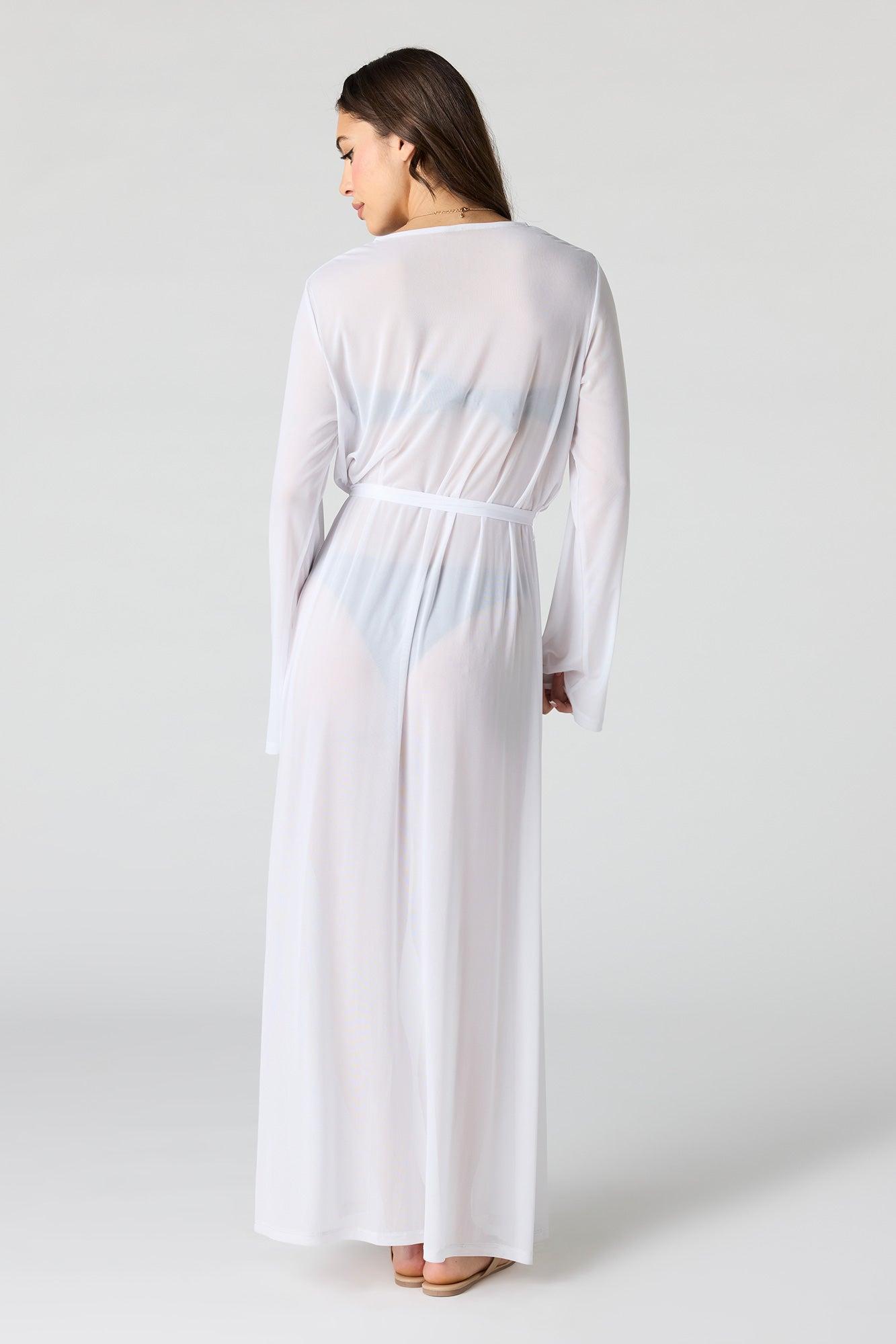 Self Tie Maxi Swim Cover Up Kimono Female Product Image