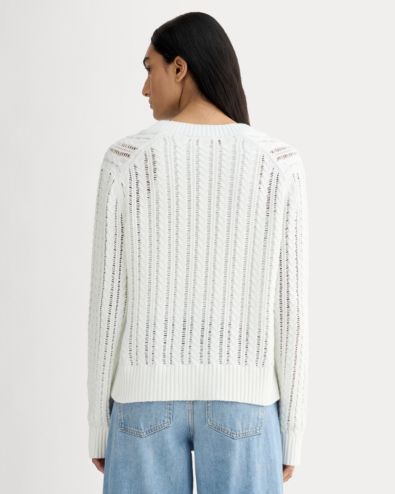 Womens Mesh Cable V-Neck in Everyday Cotton Sweater by Everlane Product Image