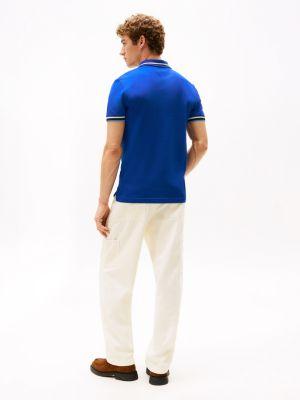 Slim Fit Stripe-Cuff Stretch Pique Polo Product Image