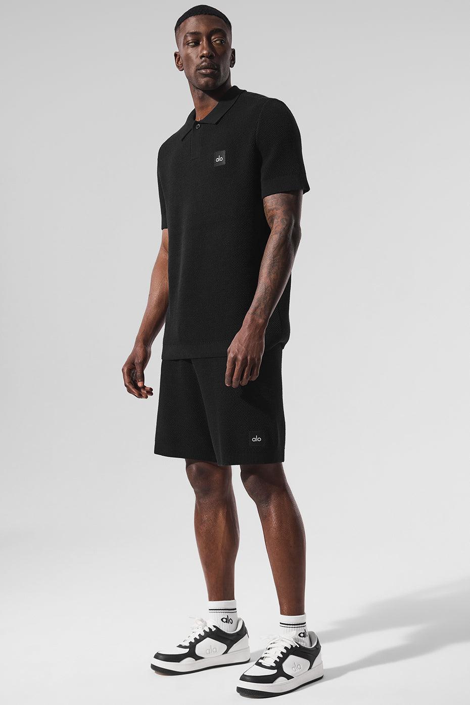 Sports Club Sweater Knit Polo - Black Product Image