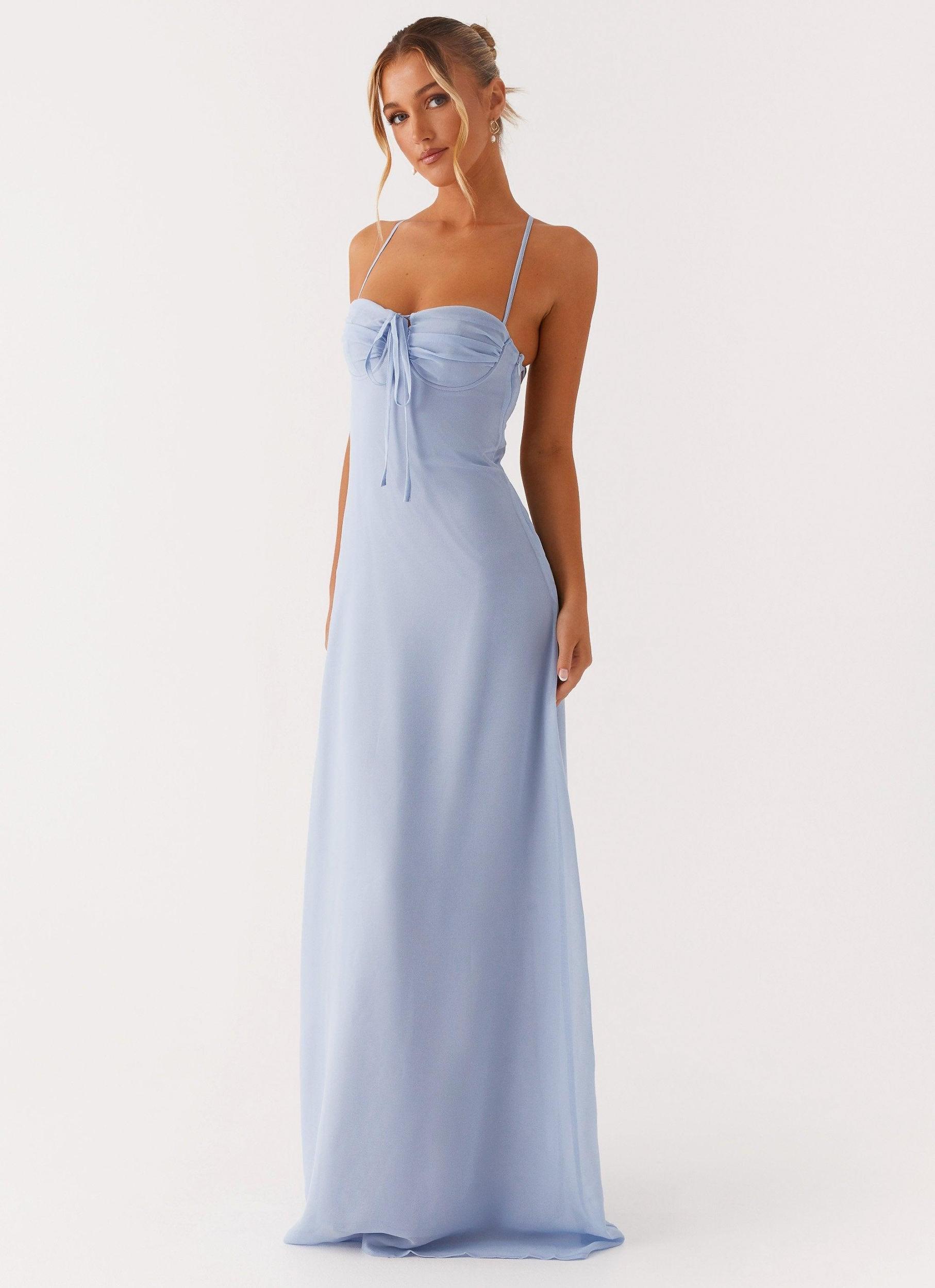Aveline Bustier Maxi Dress - Blue Product Image