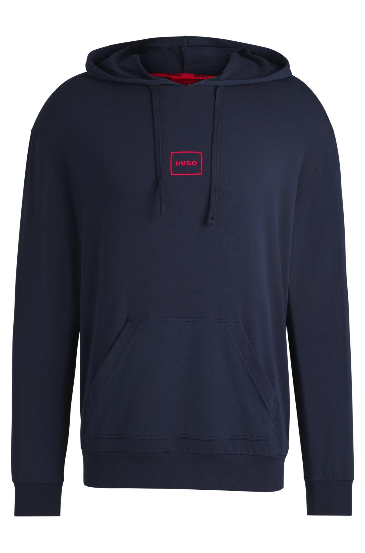 Stretch-cotton hoodie with logo print Product Image