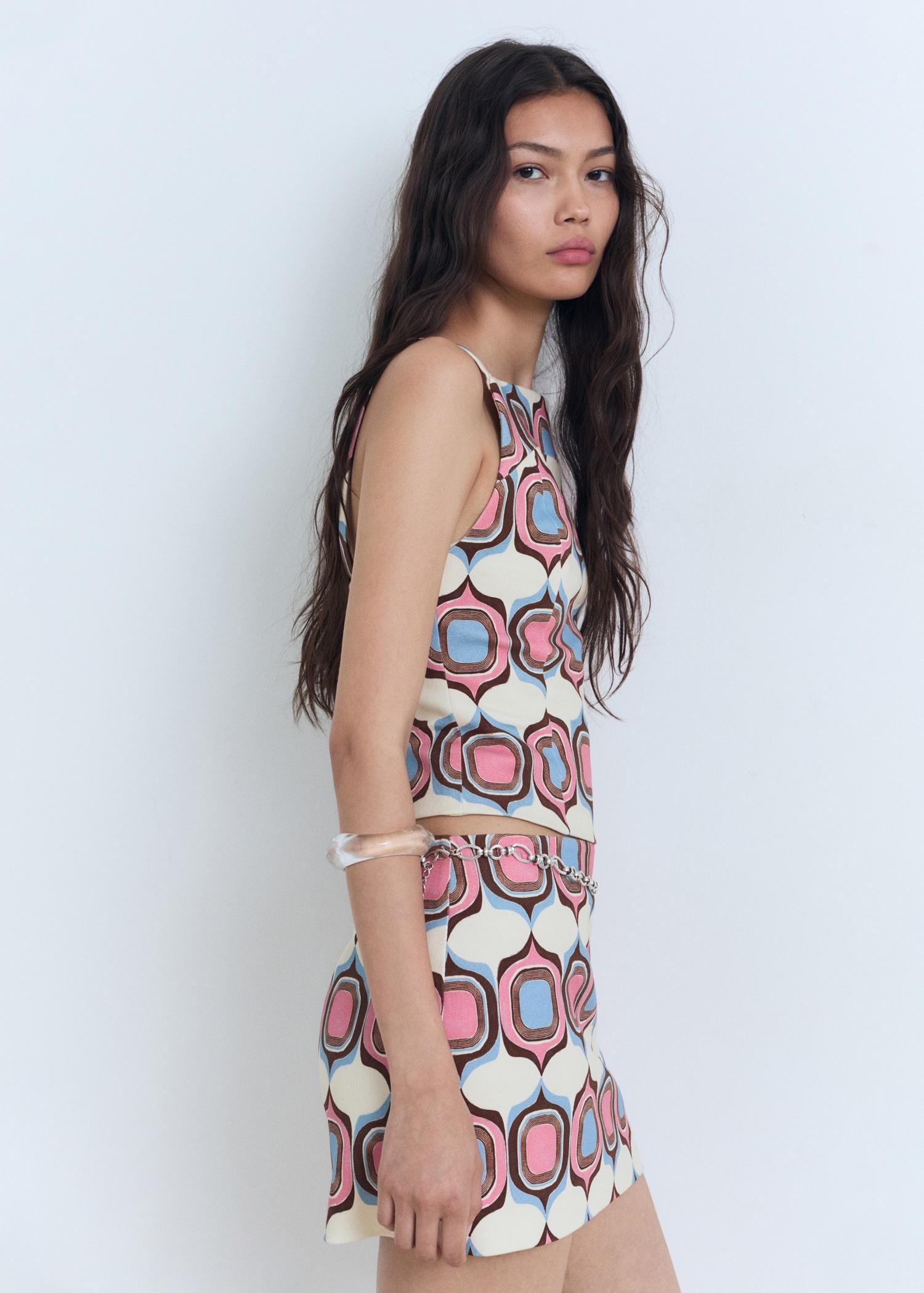 Printed short skirt - Women | MANGO USA Product Image