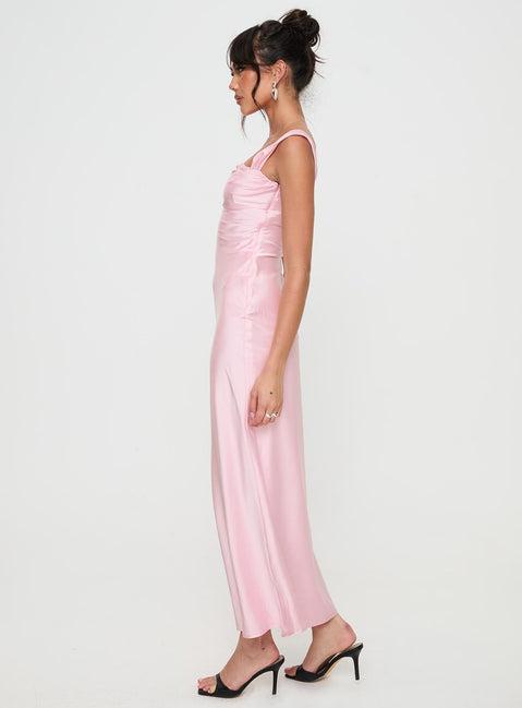 Azura Off The Shoulder Maxi Dress Pink Product Image