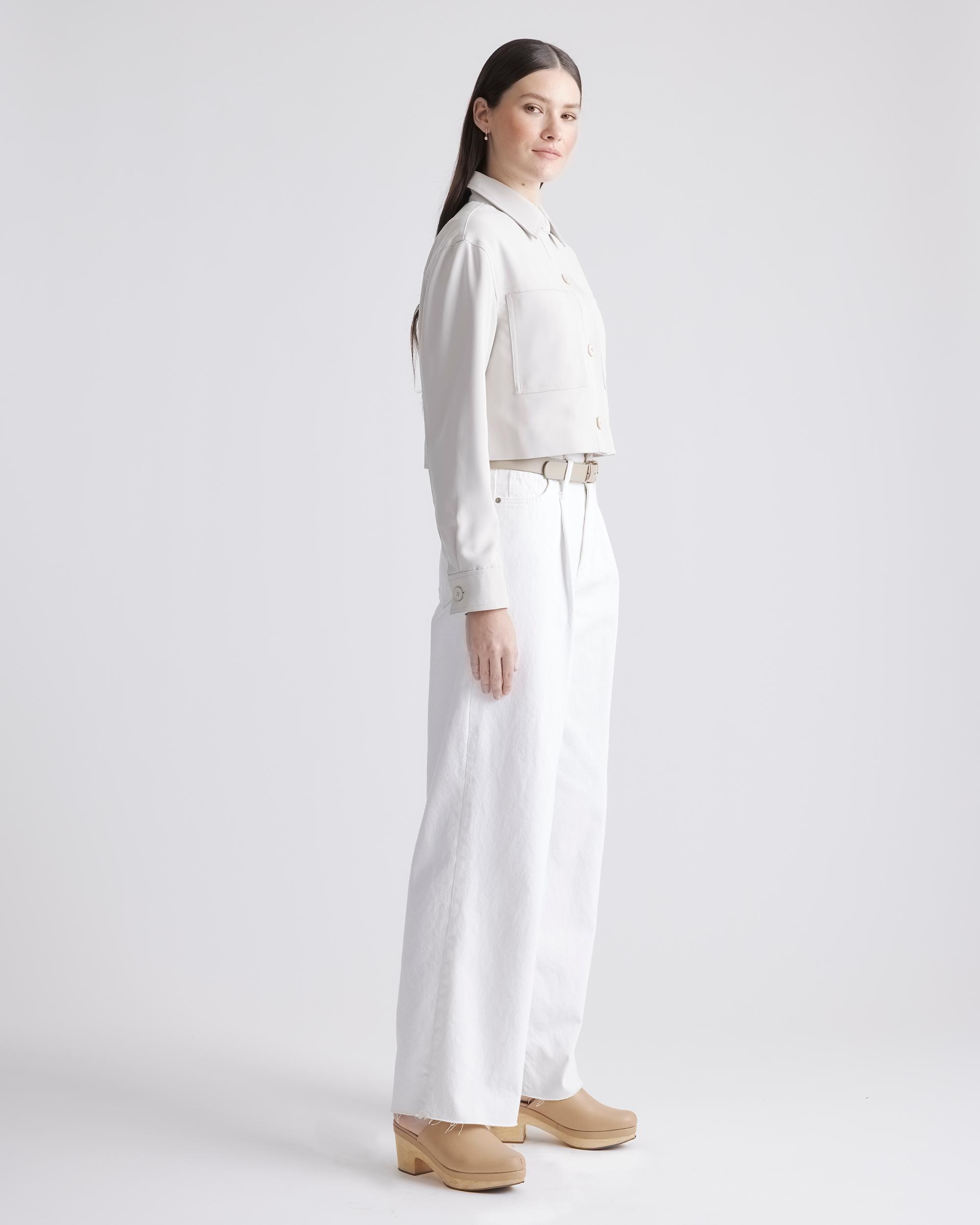 Quince | Women's Stretch Crepe Cropped Jacket Size XL, Recycled Polyester / Spandex Product Image