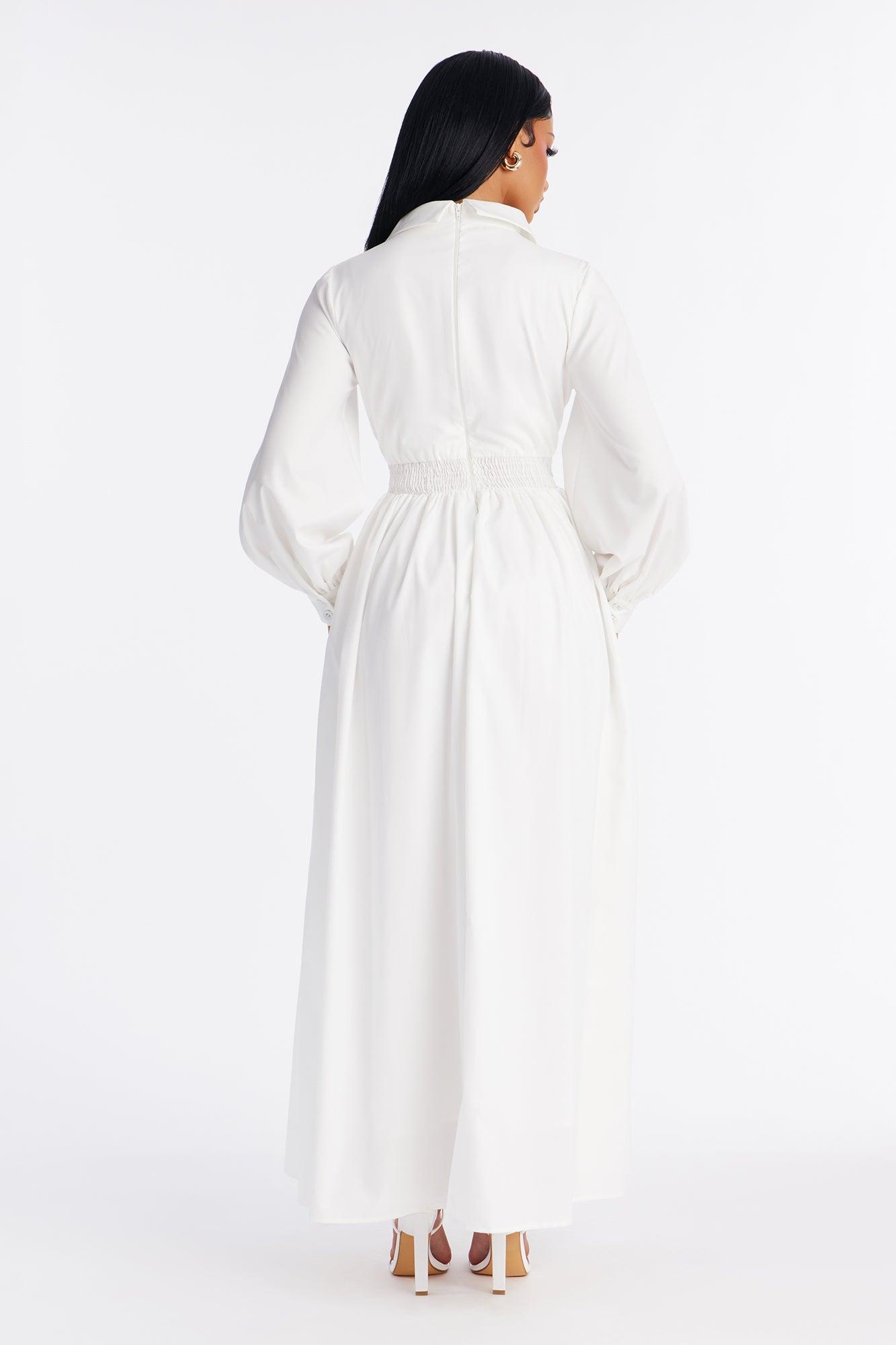 Muse In Motion Ruched Maxi Dress - White Female Product Image