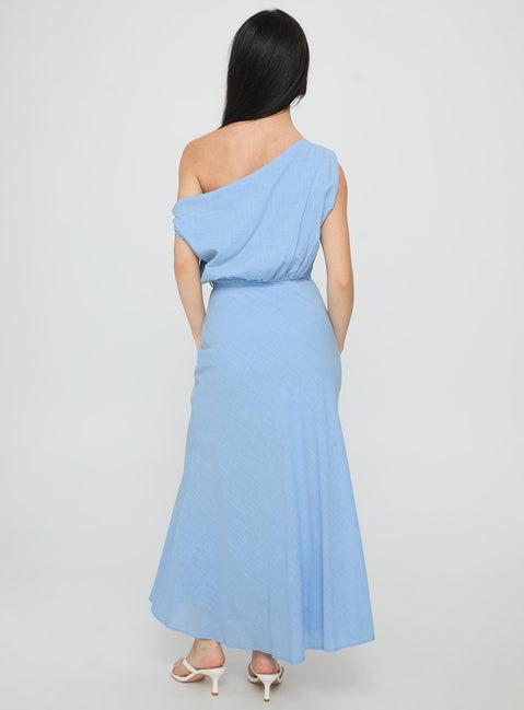 Frangelica Off The Shoulder Maxi Dress Light Blue Product Image