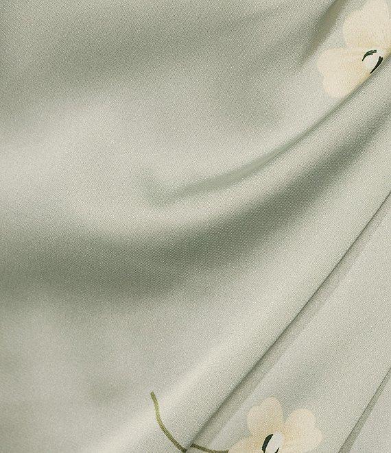 B. Darlin Floral Print Sweetheart Neck Spaghetti Strap Bustier Midi Shirred Dress Product Image