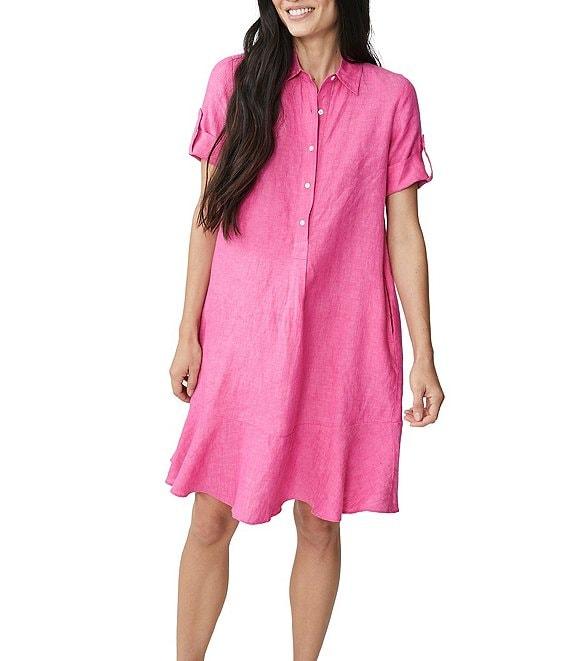 J.McLaughlin Wellesley Solid Denim Point Collar Dress Product Image