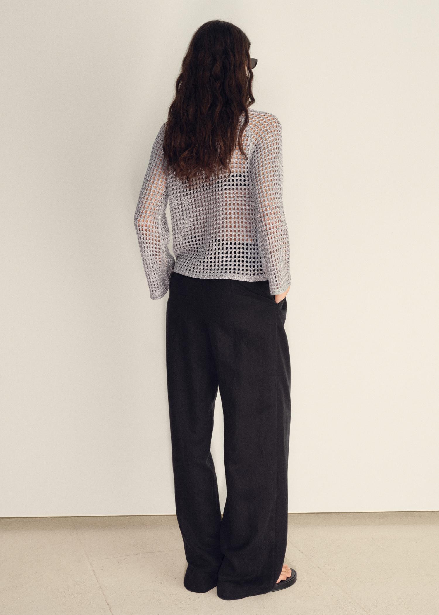 Long-sleeved crochet sweater - Women | MANGO USA Product Image