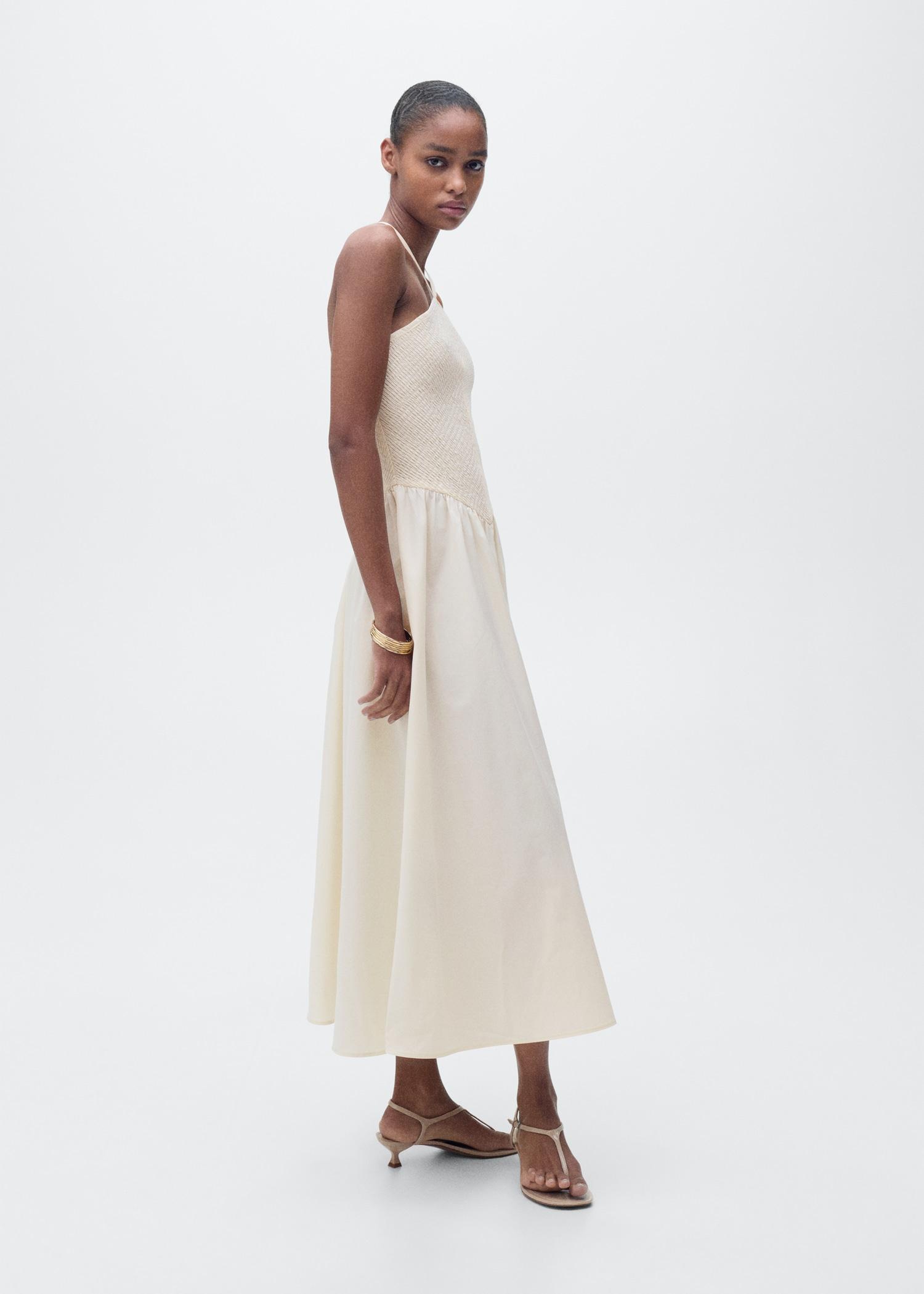 Combined halter-neck dress - Women | MANGO USA Product Image