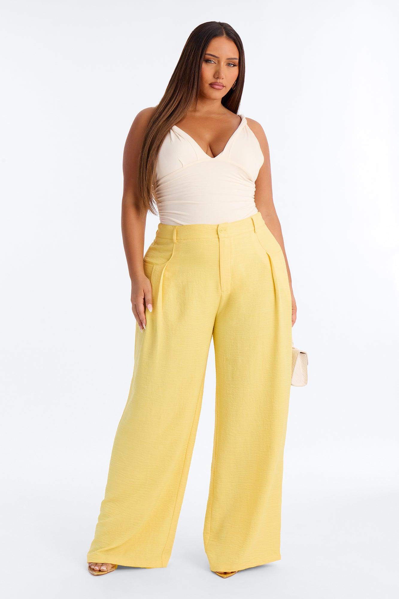 Matson Wide Leg Trouser - Butter Yellow Female Product Image