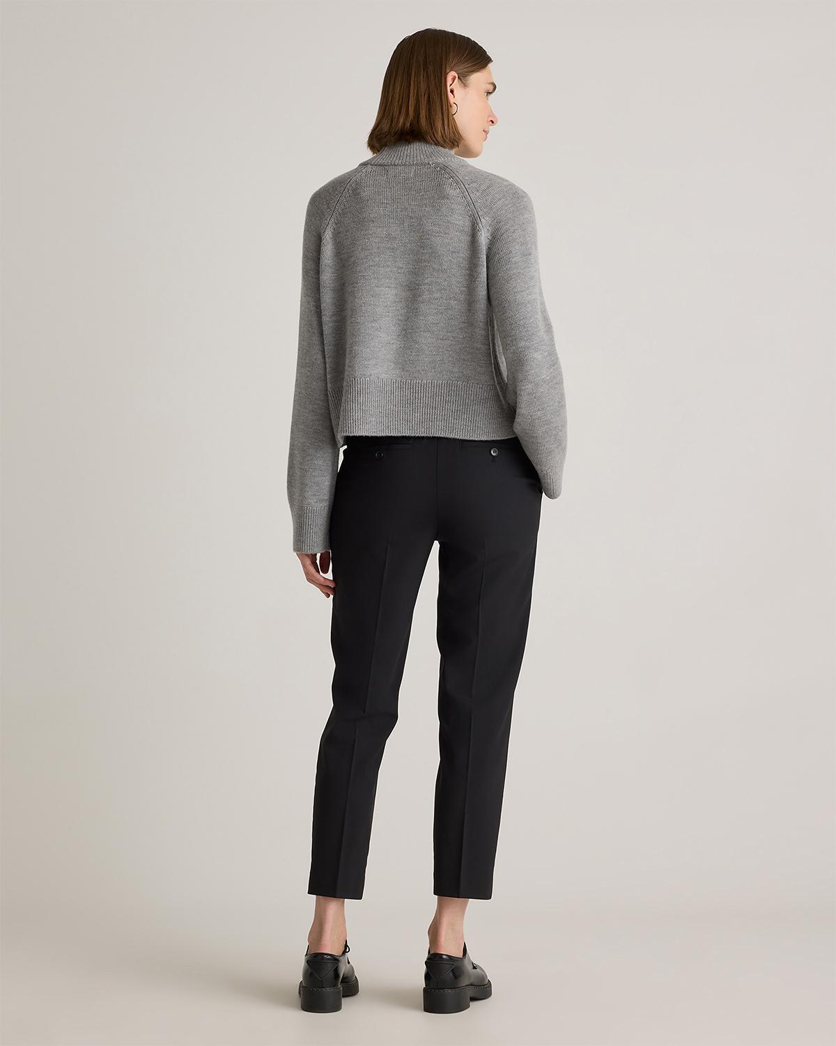 Quince | Women's Australian Merino Wool Cropped Mock Neck Sweater Product Image