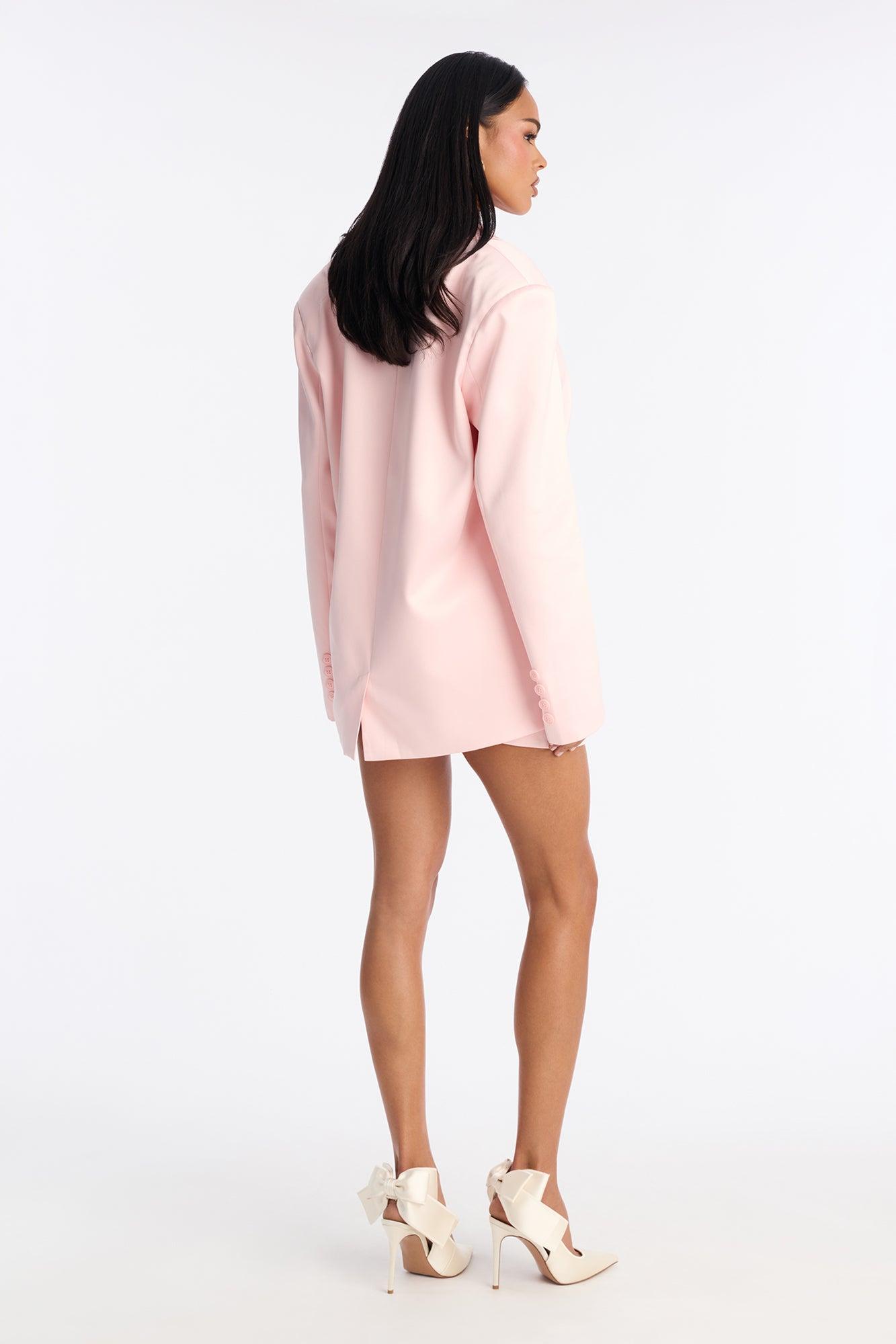 Satin Desire Blazer - Light Pink Female Product Image