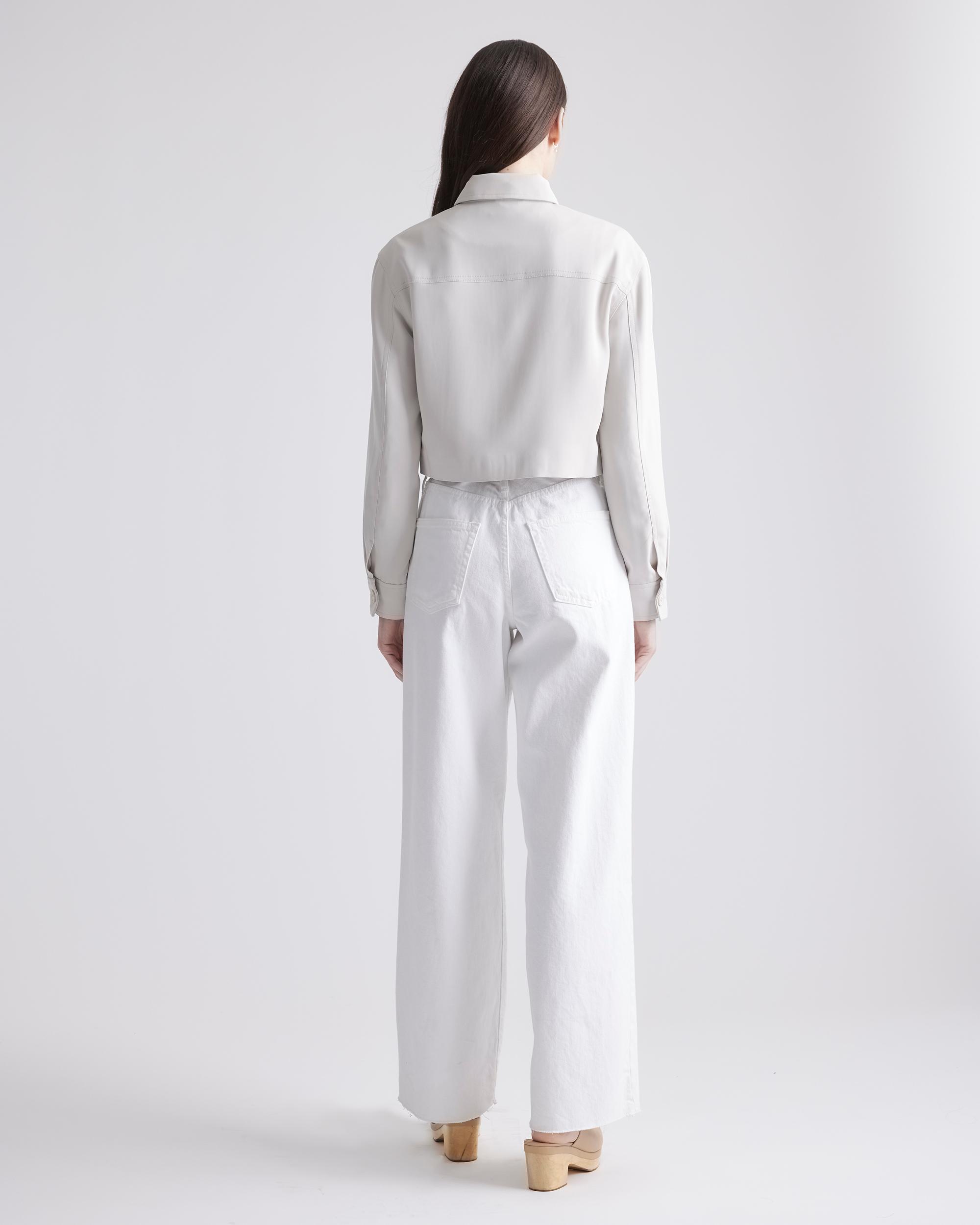 Quince | Women's Stretch Crepe Cropped Jacket Size XL, Recycled Polyester / Spandex Product Image