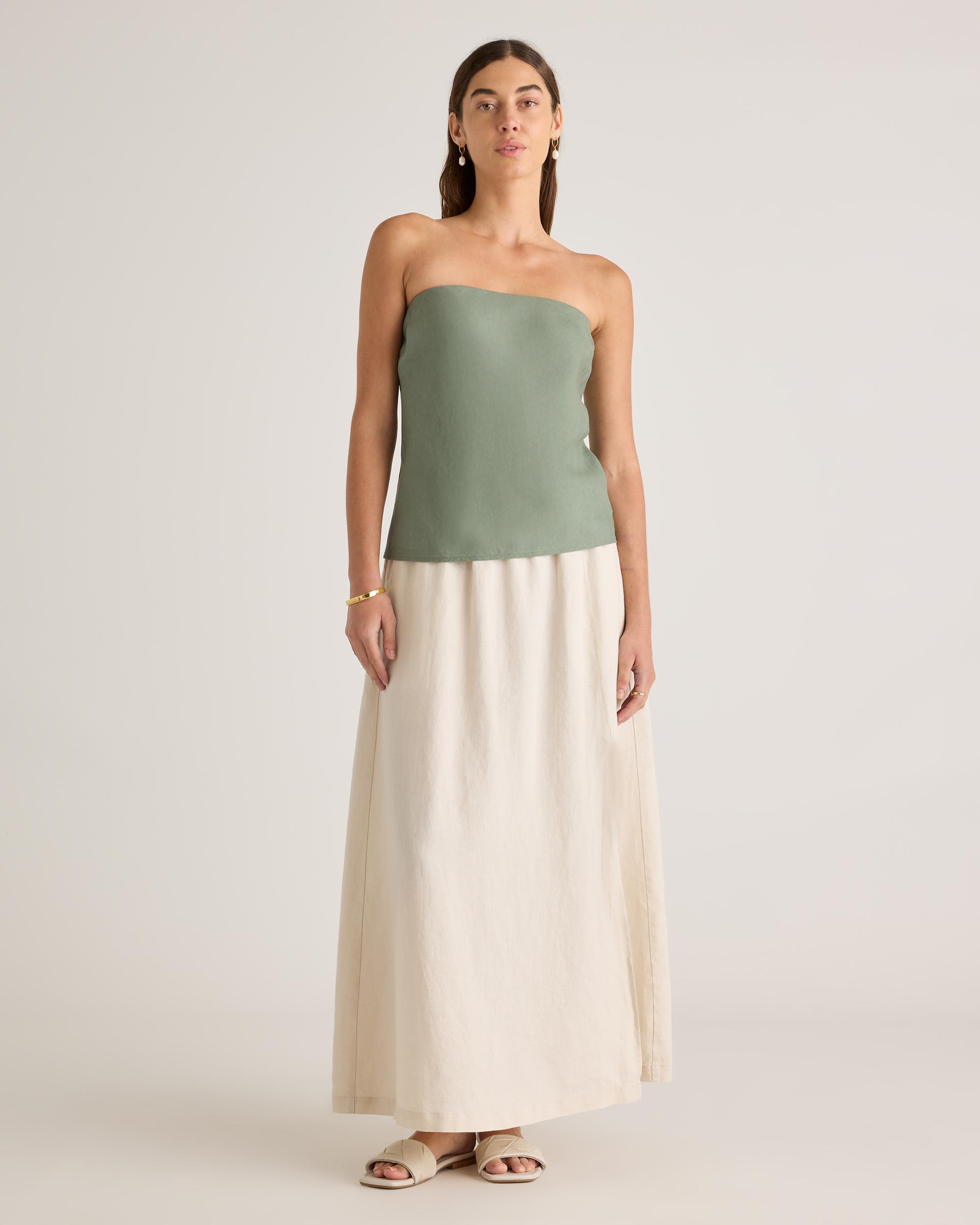 Quince | Women's 100% European Linen Strapless Top Size XL Product Image