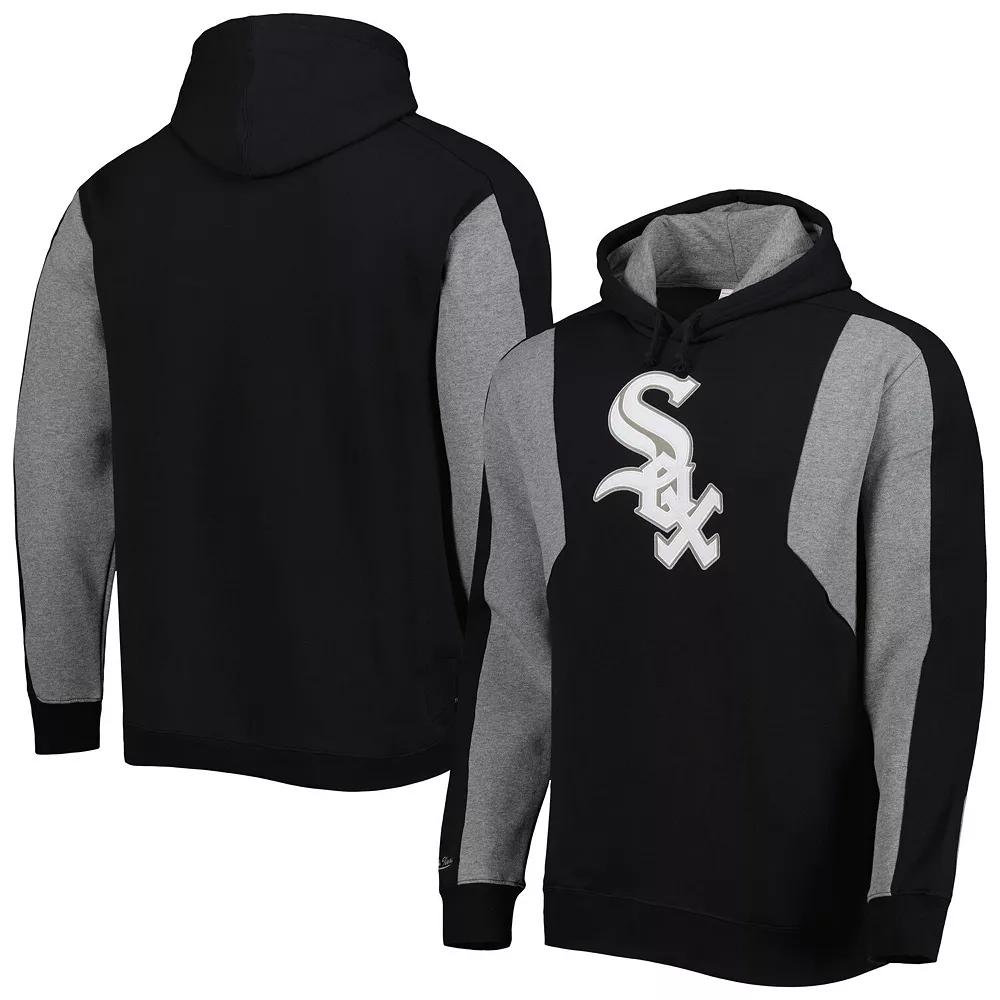 Men's Mitchell & Ness Black/Gray Chicago White Sox Colorblocked Fleece Pullover Hoodie,  Product Image