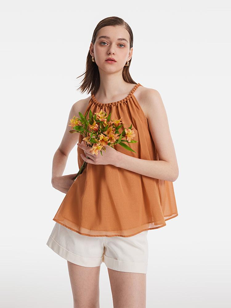 Hand-Woven Halter Neck Women Top Product Image