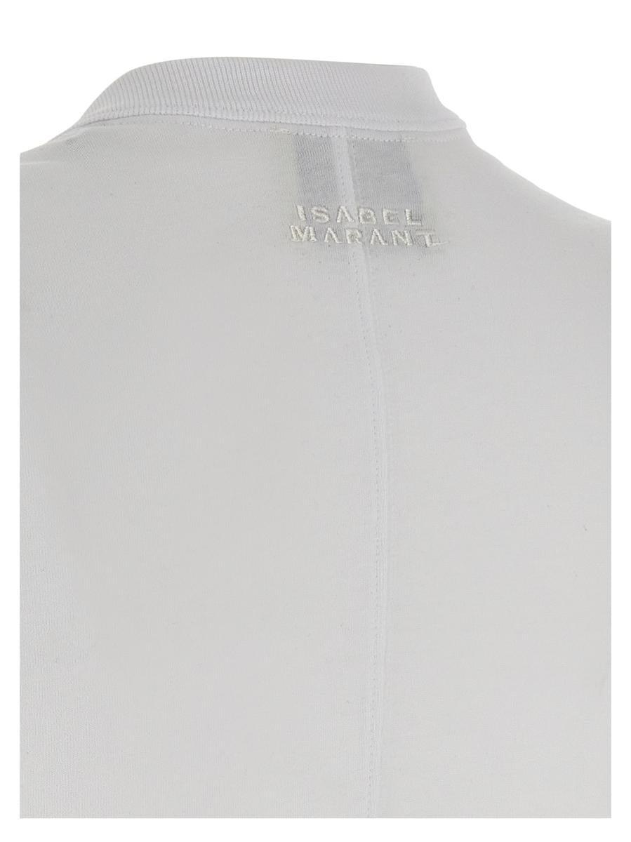 ISABEL MARANT Cap Sleeves Knot-detail Cotton Top In White Product Image