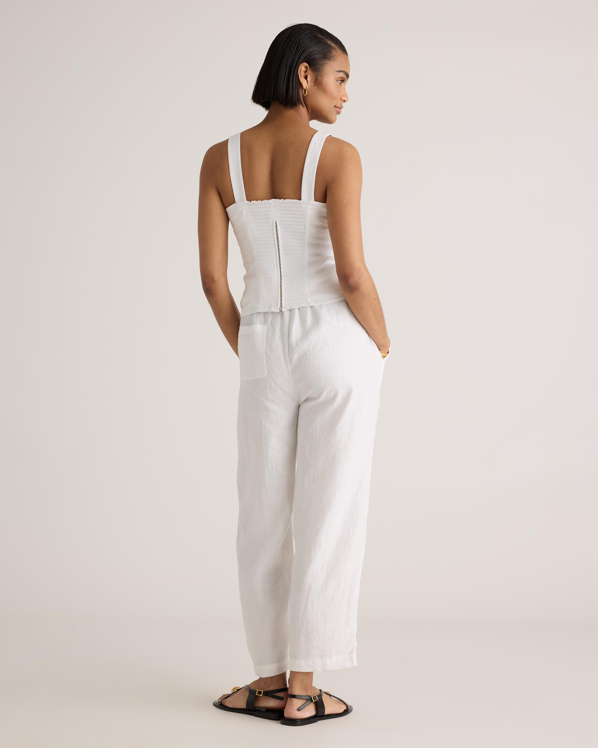 Quince | Women's 100% European Linen Fitted Tank Top Product Image